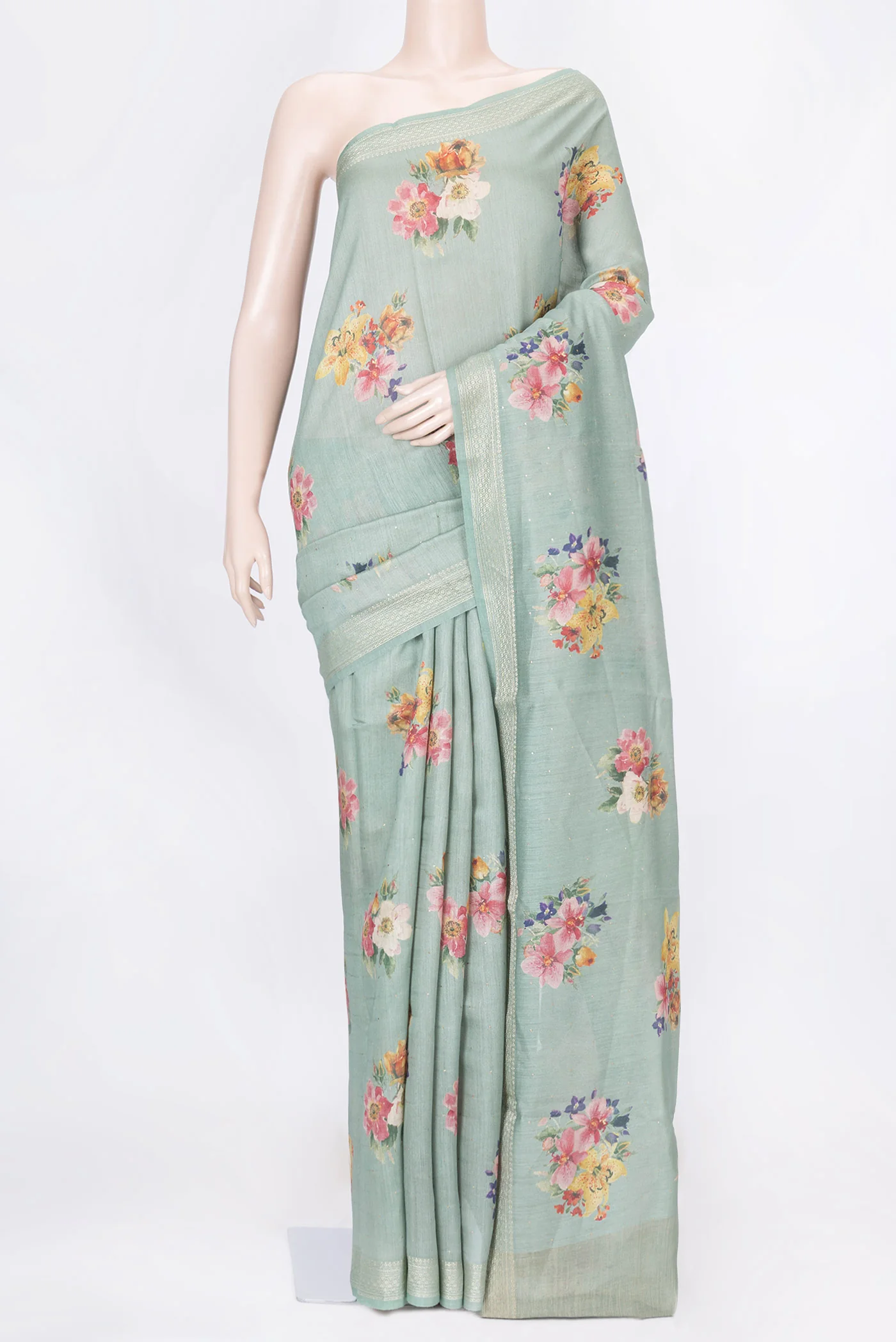 Green Dual Tone Chanderi Silk Saree