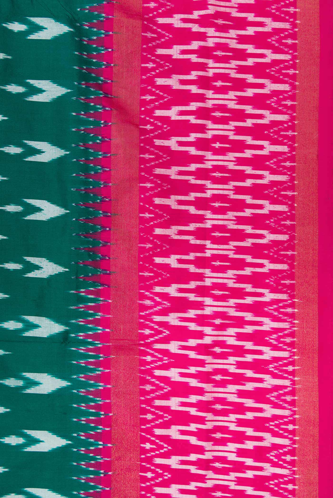 Green Pochampally Silk Saree - Image 3