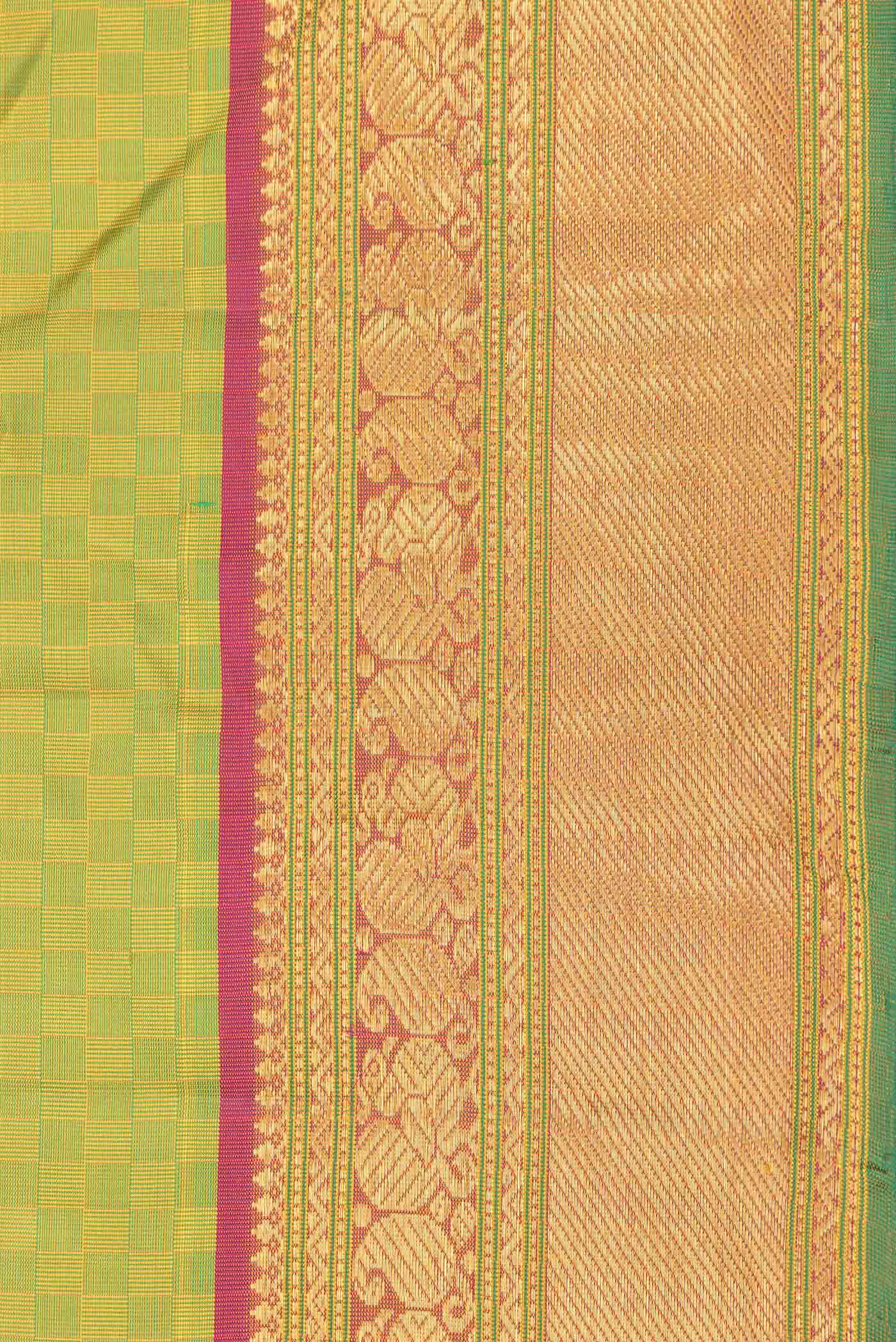 Green Dual Tone Kanchipuram Saree - Image 3