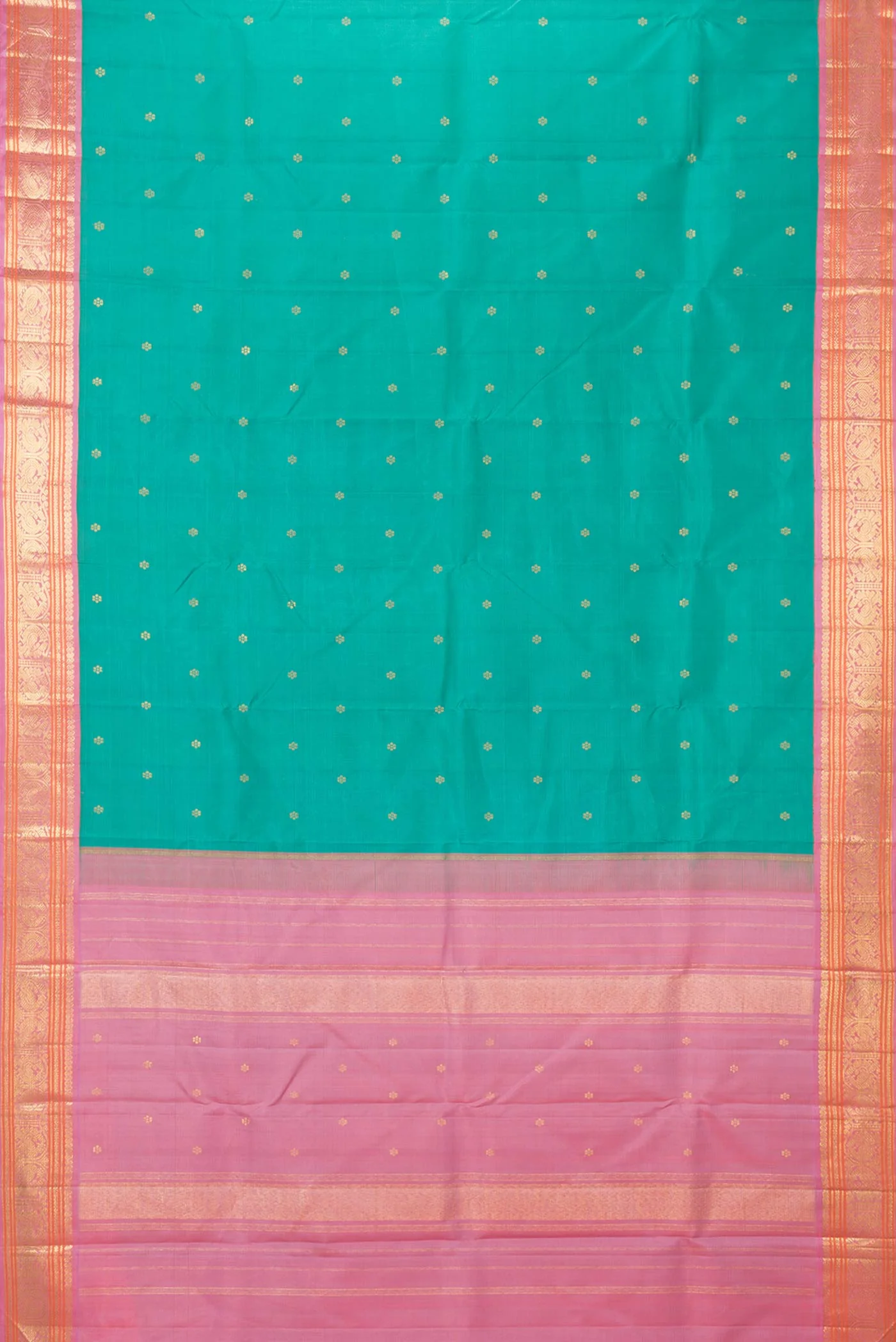 Green Dual Tone Kanjivaram Saree - Image 6