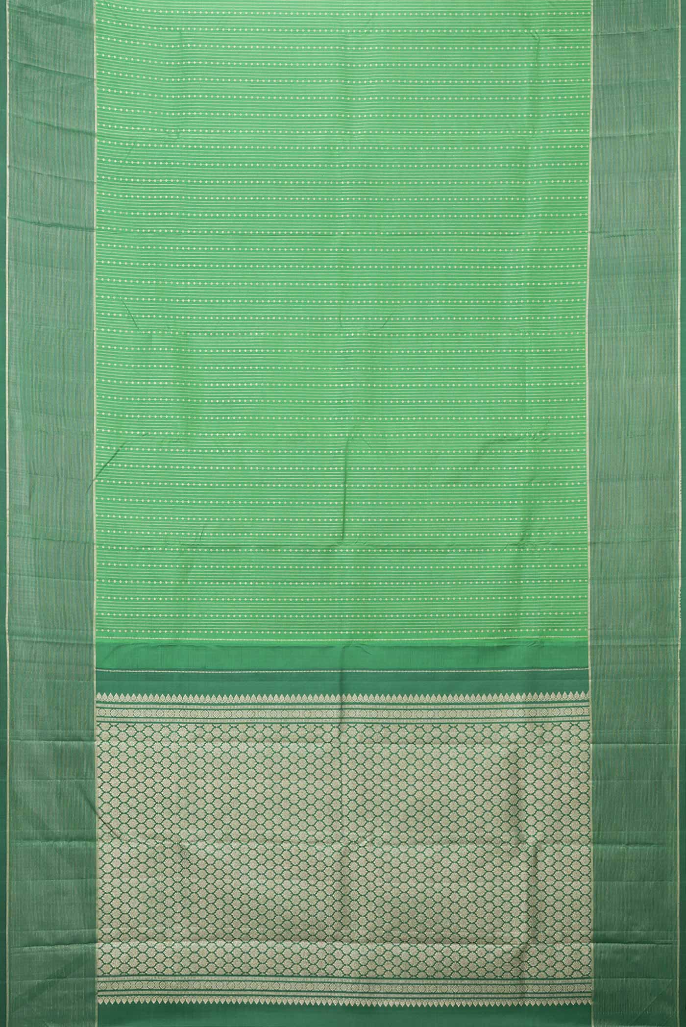 Green Dual Tone Kanchipuram Saree - Image 6