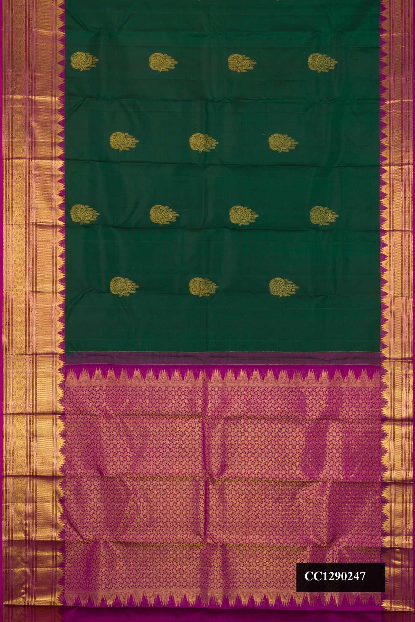 Green Dual Tone Kanchipuram Silk Saree