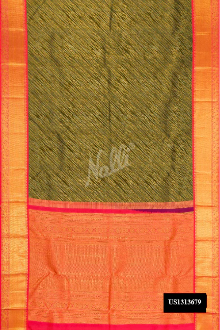 Green Dual Tone Kanchipuram Silk Saree