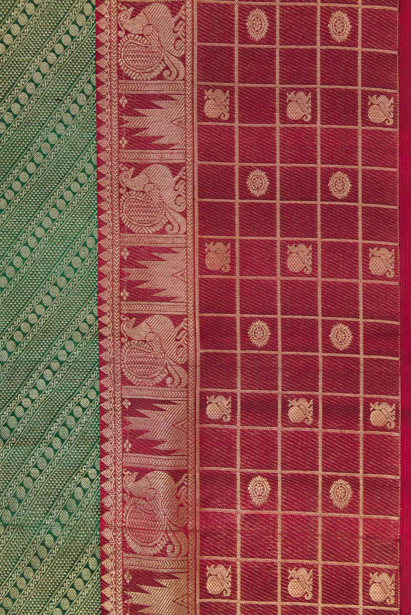 Green Kanjivaram Silk Saree - Image 3