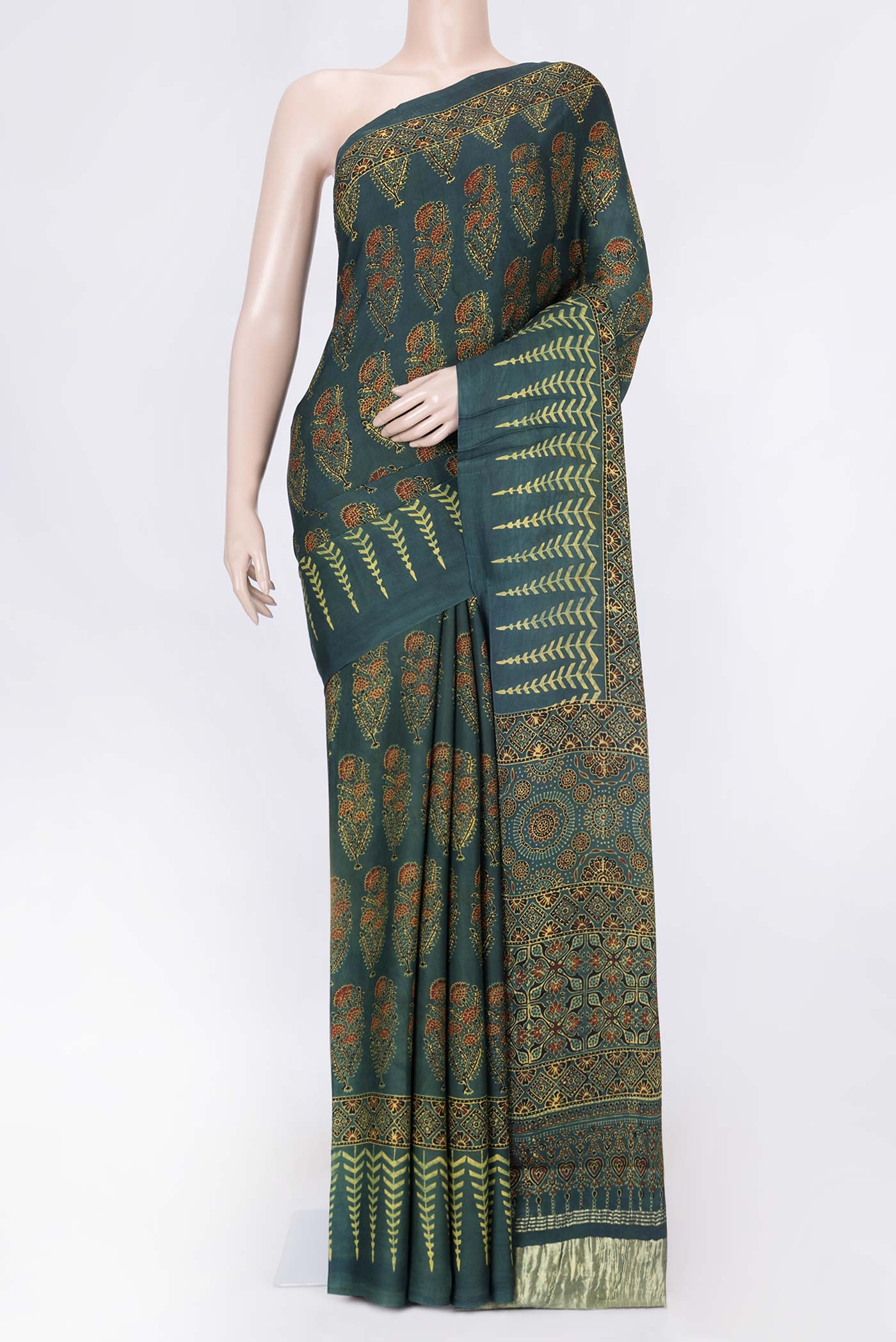 Green Dual Tone Linen Saree