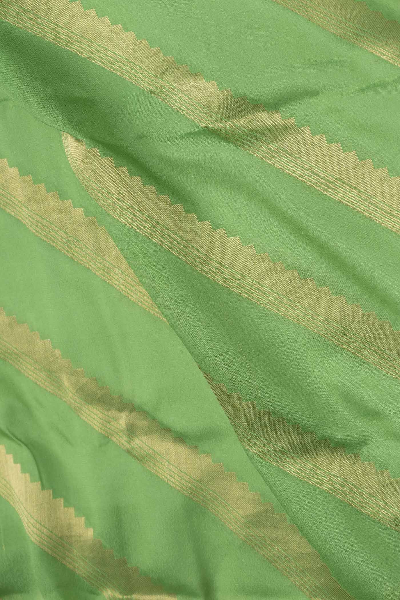 Green Mysore Crepe Saree - Image 2