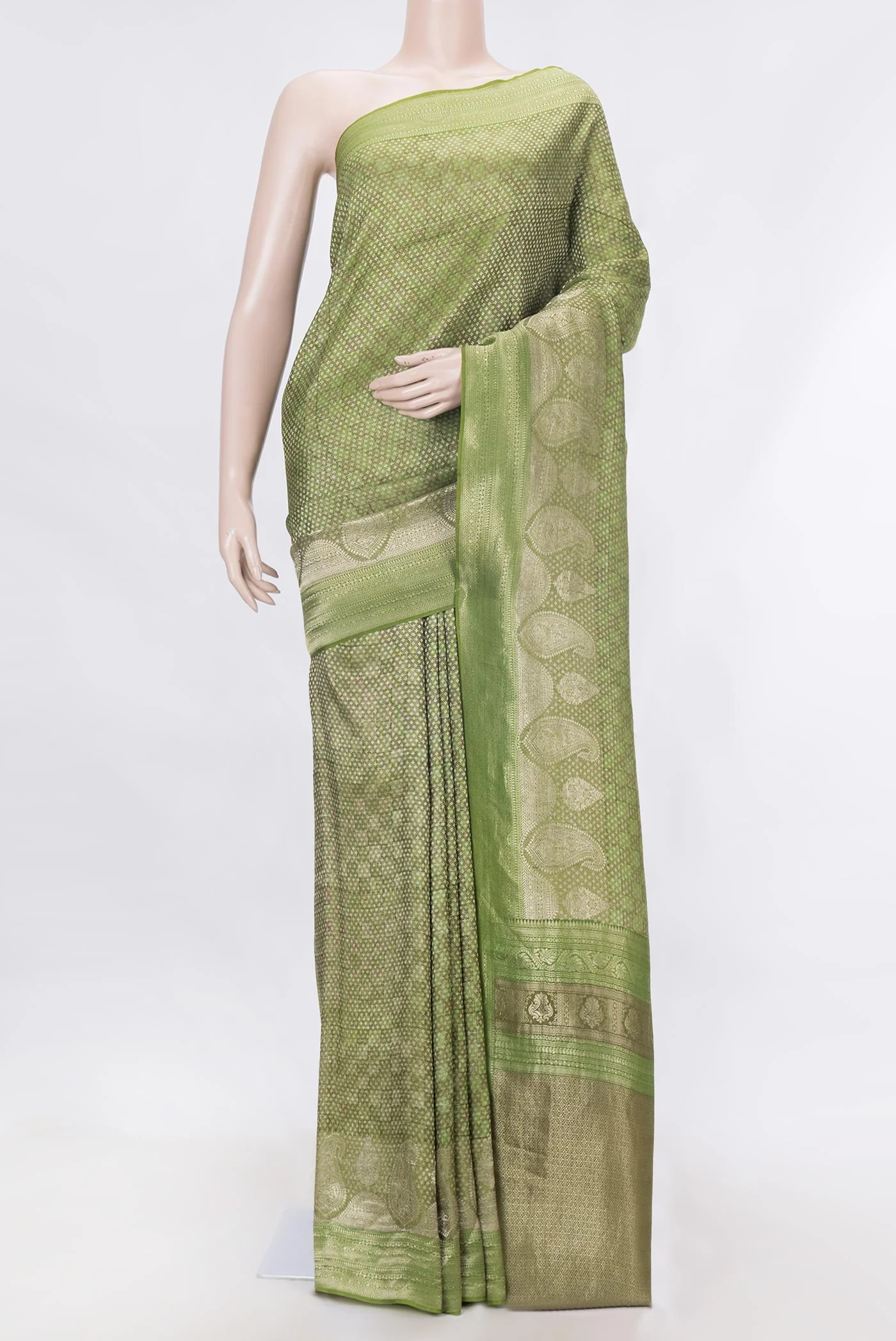 Green Dual Tone Mysore Georgette Saree