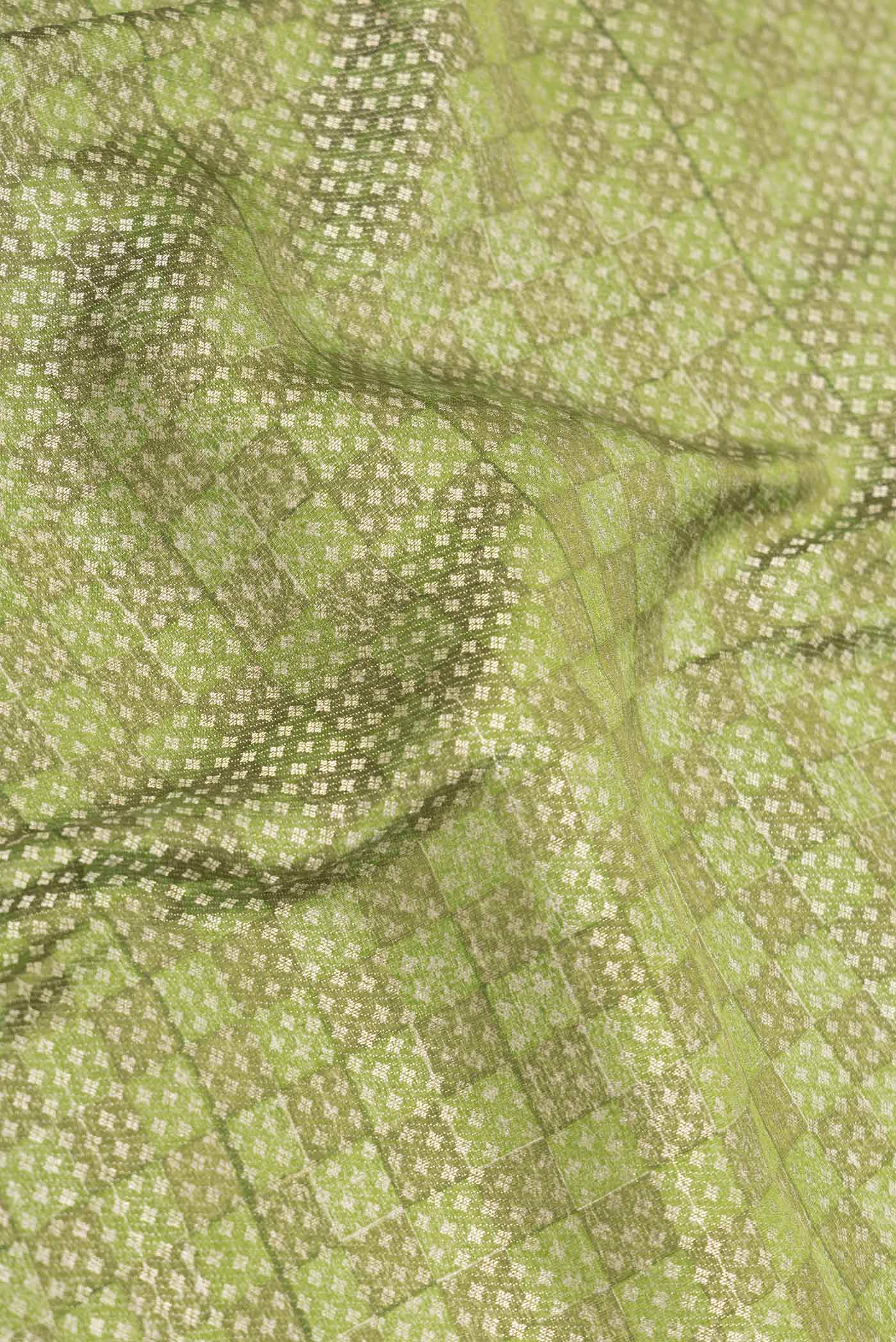 Green Dual Tone Mysore Georgette Saree - Image 2
