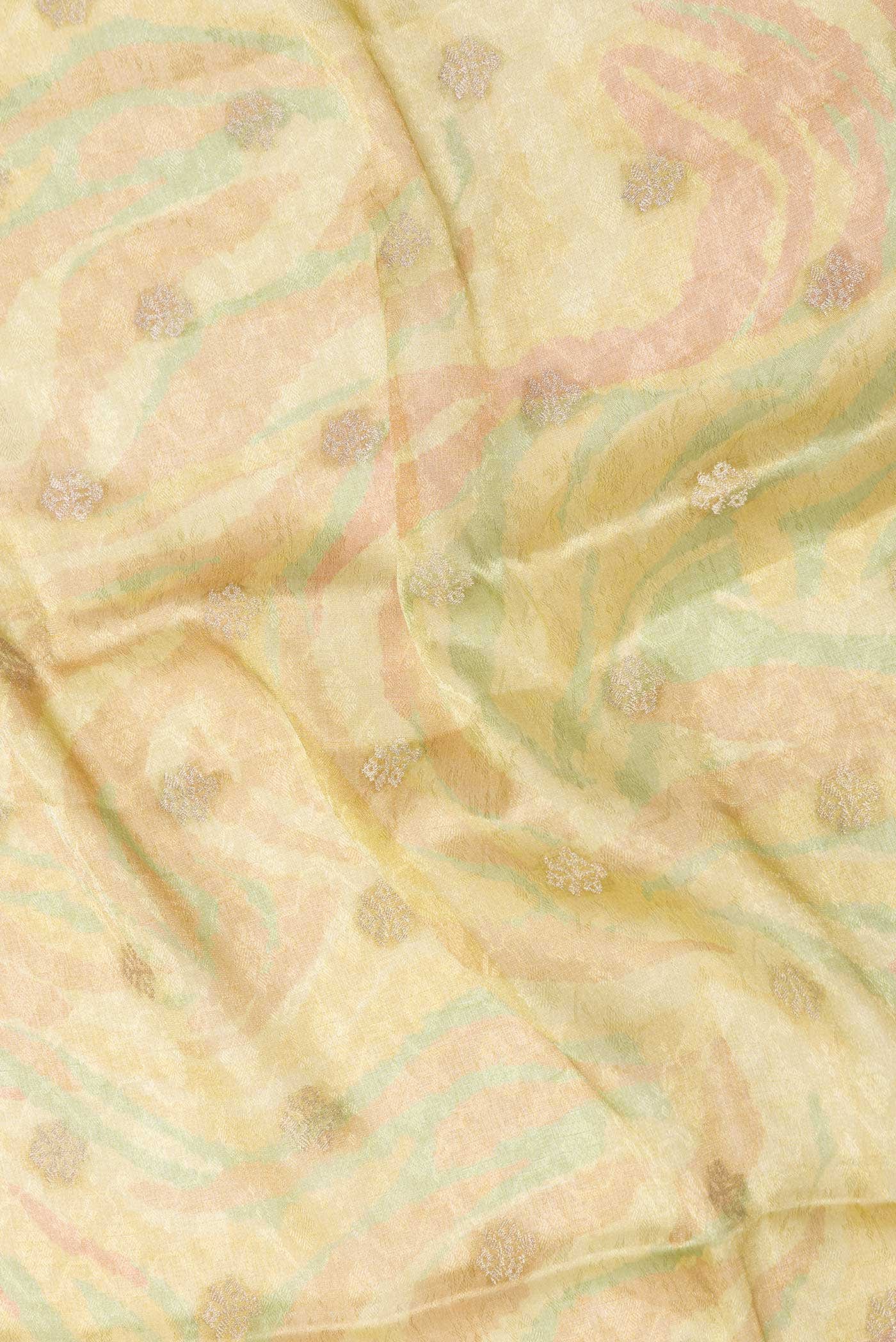Green Dual Tone Mysore Georgette Saree - Image 3