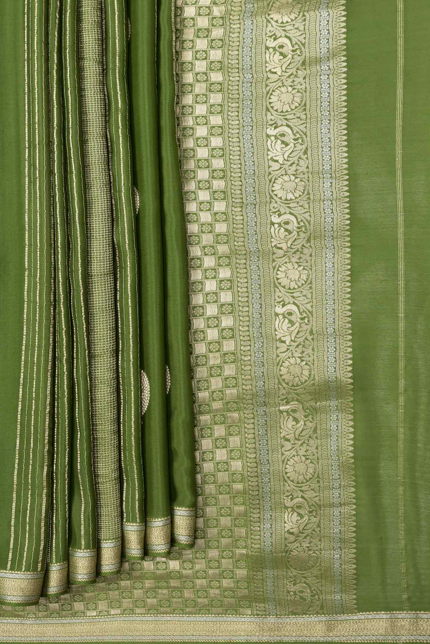 Mehandi Green Mysore Silk Saree - Image 4