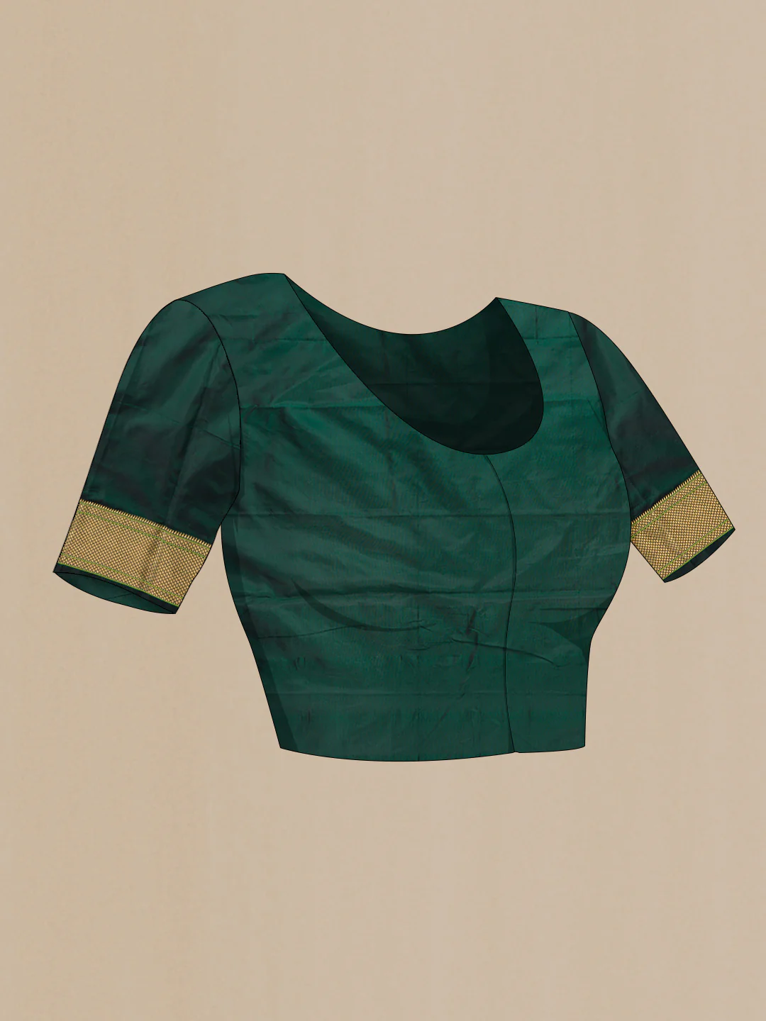 Green Dual Tone Paithani Silk Saree - Image 4