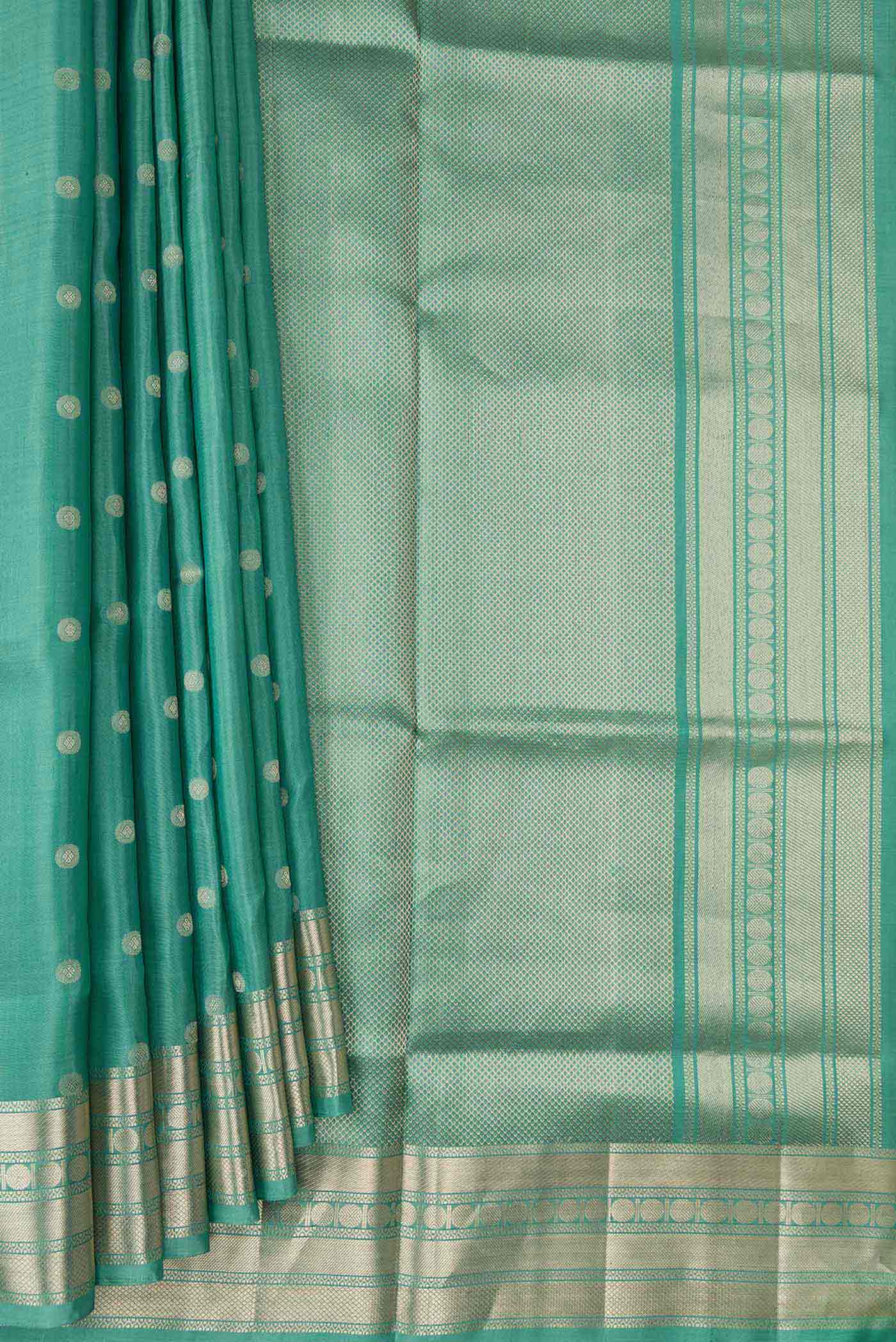 Green Soft Silk Saree - Image 4