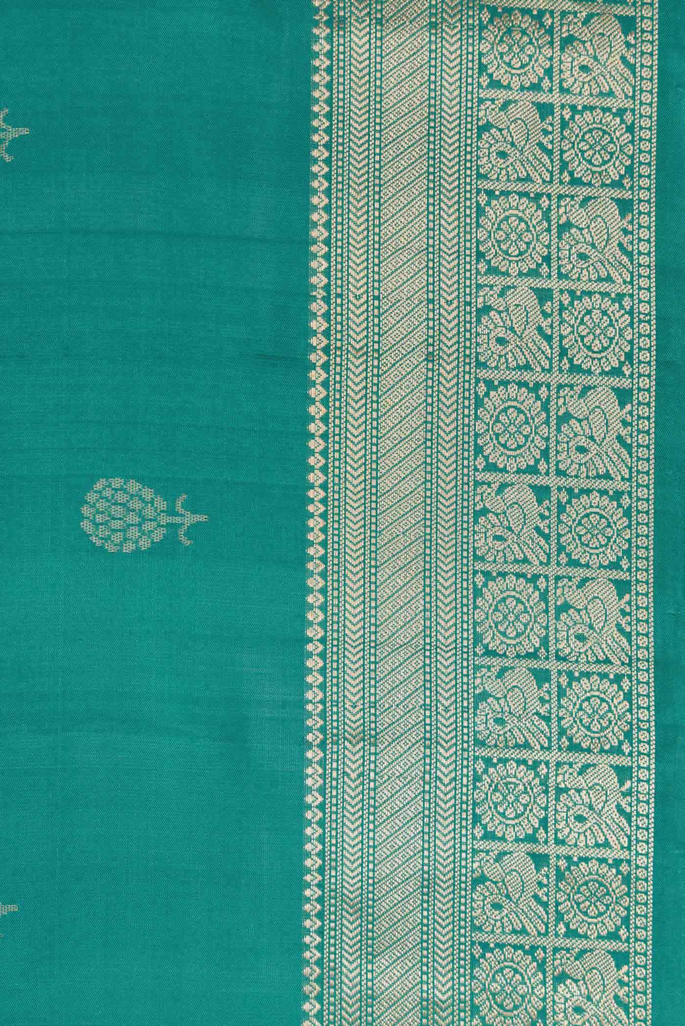 Green Soft Silk Saree - Image 3