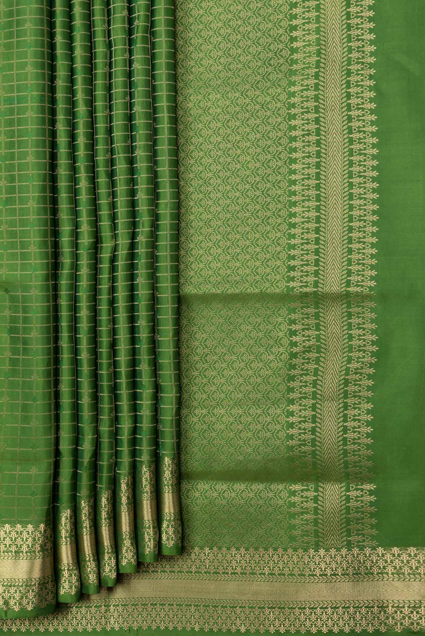 Green Soft Silk Saree - Image 4
