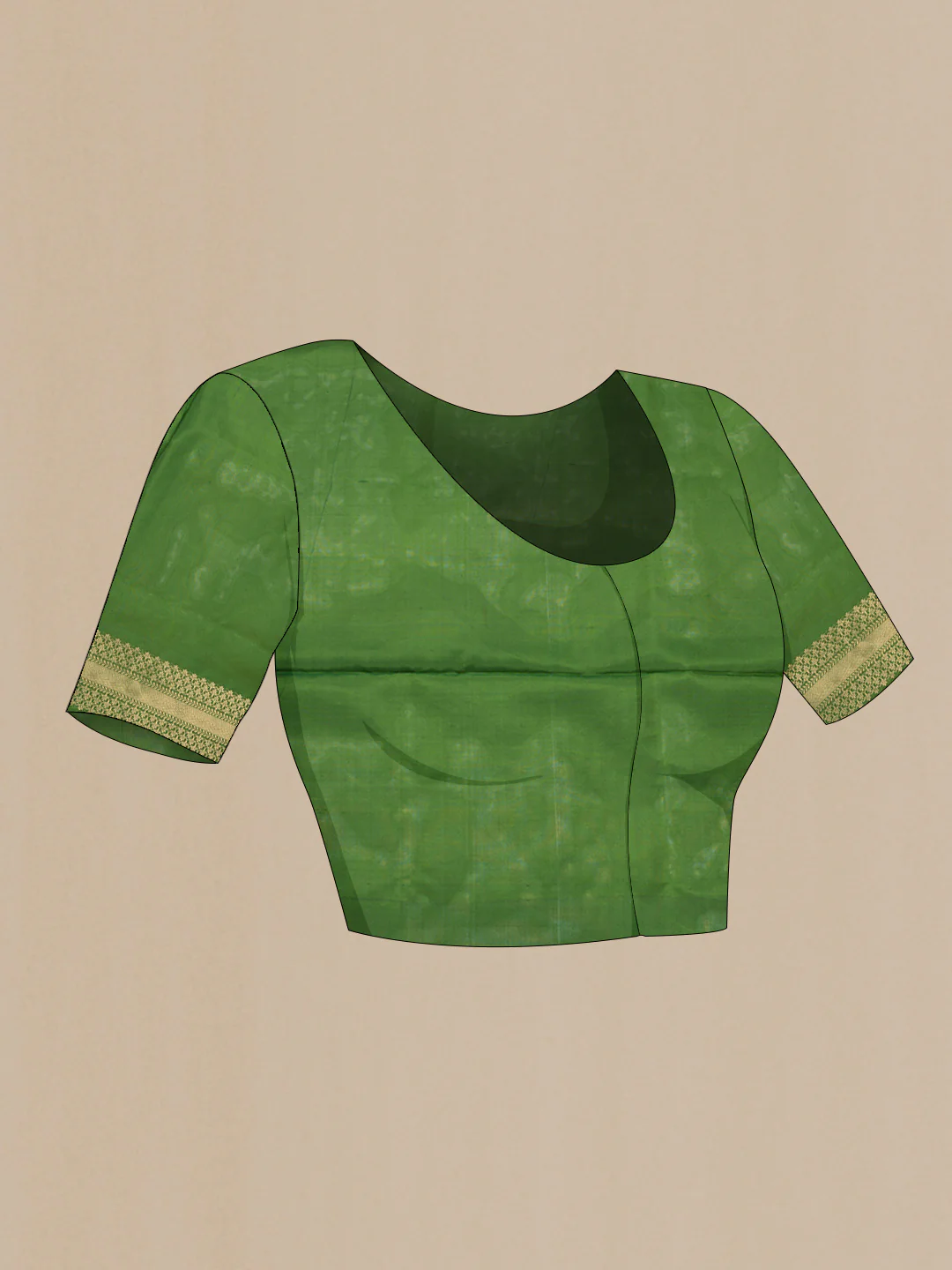 Green Soft Silk Saree - Image 5