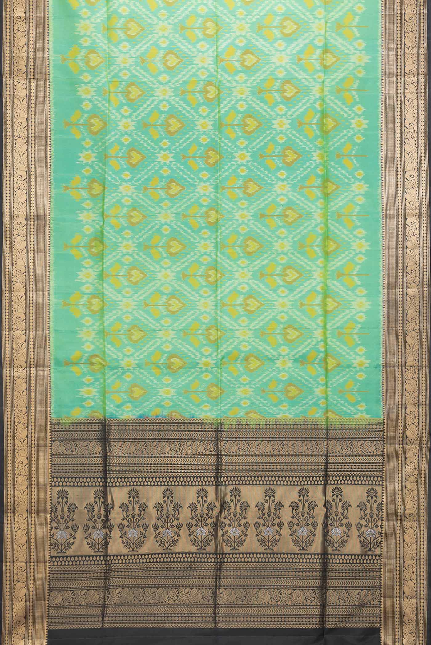 Green Soft Silk Saree - Image 6