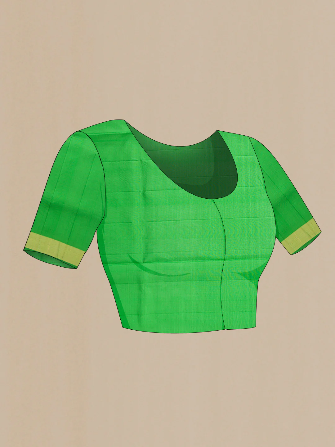 Green Dual Tone Soft Silk Saree - Image 4