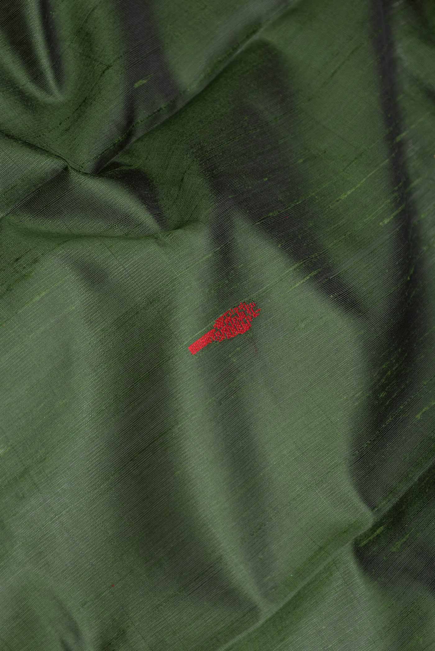 Green Dual Tone Tussar Saree - Image 2