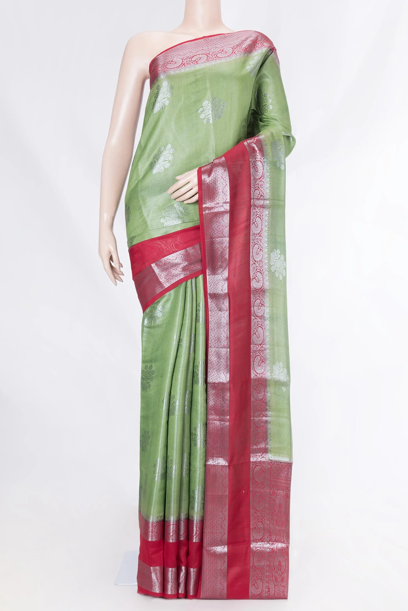 Green Dual Tone Tussar Saree