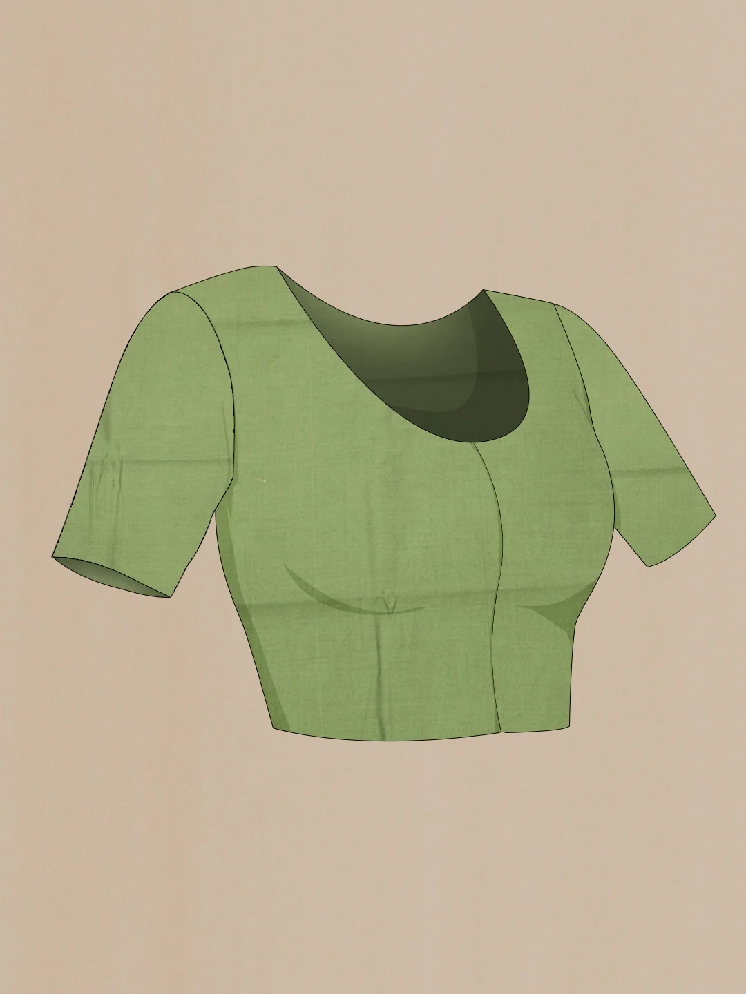 Green Dual Tone Tussar Silk Saree - Image 4