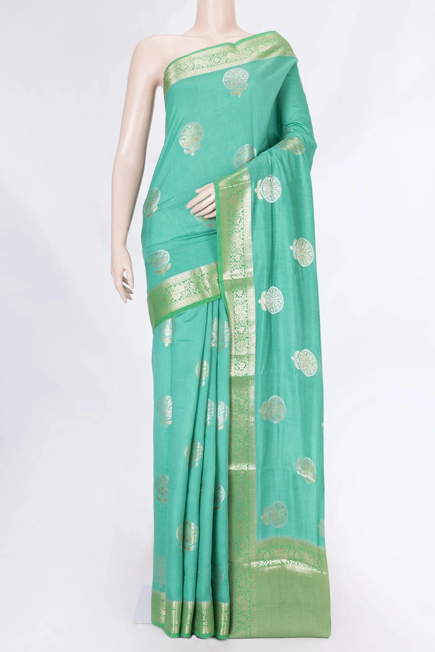 Green Dual Tone Tussar Silk Saree