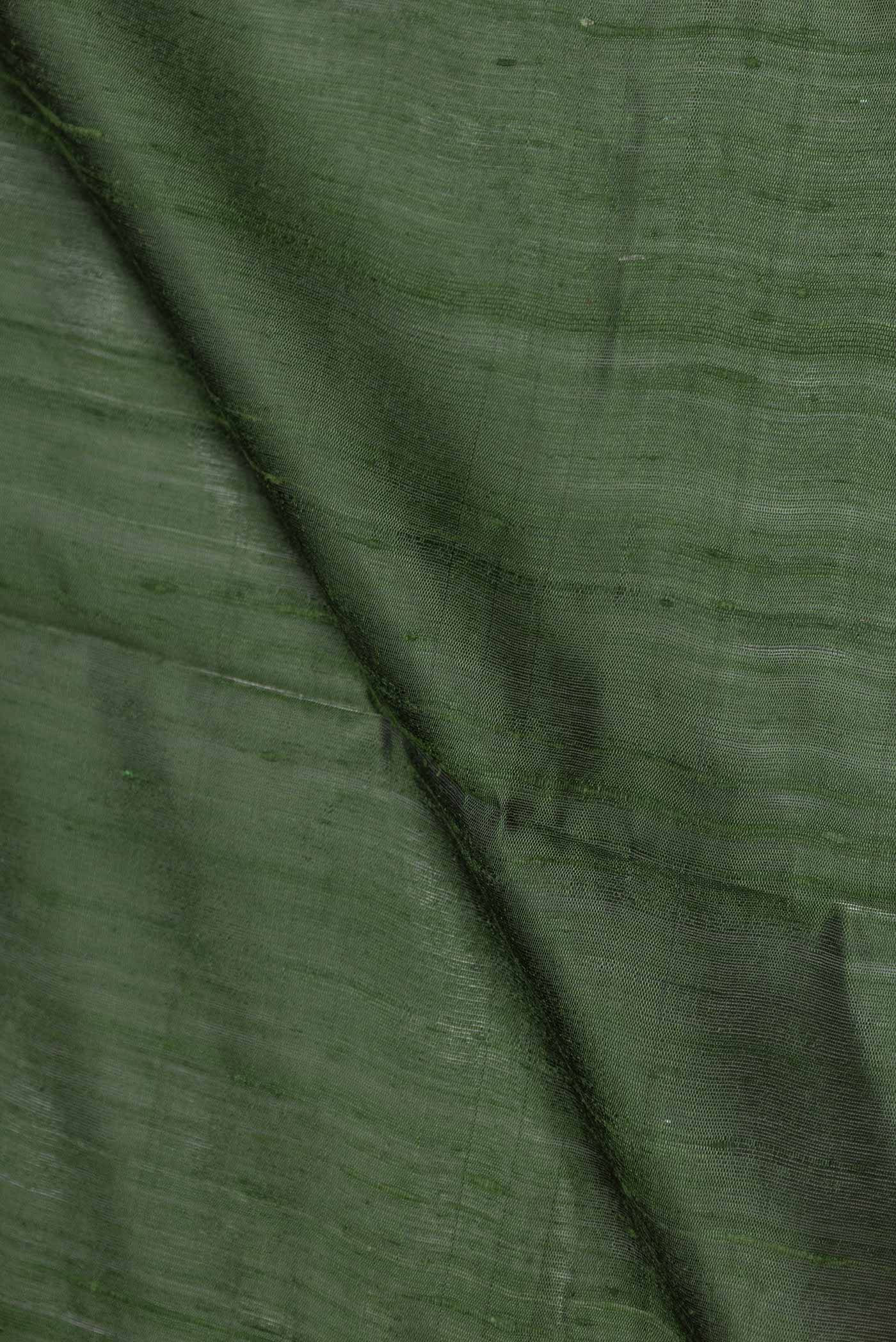 Green Dual Tone Tussar Silk Saree - Image 2