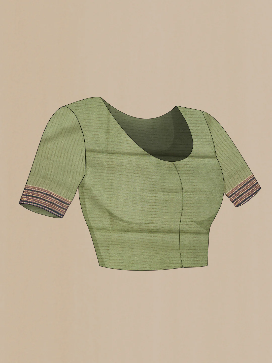 Green Tussar Silk Saree - Image 4