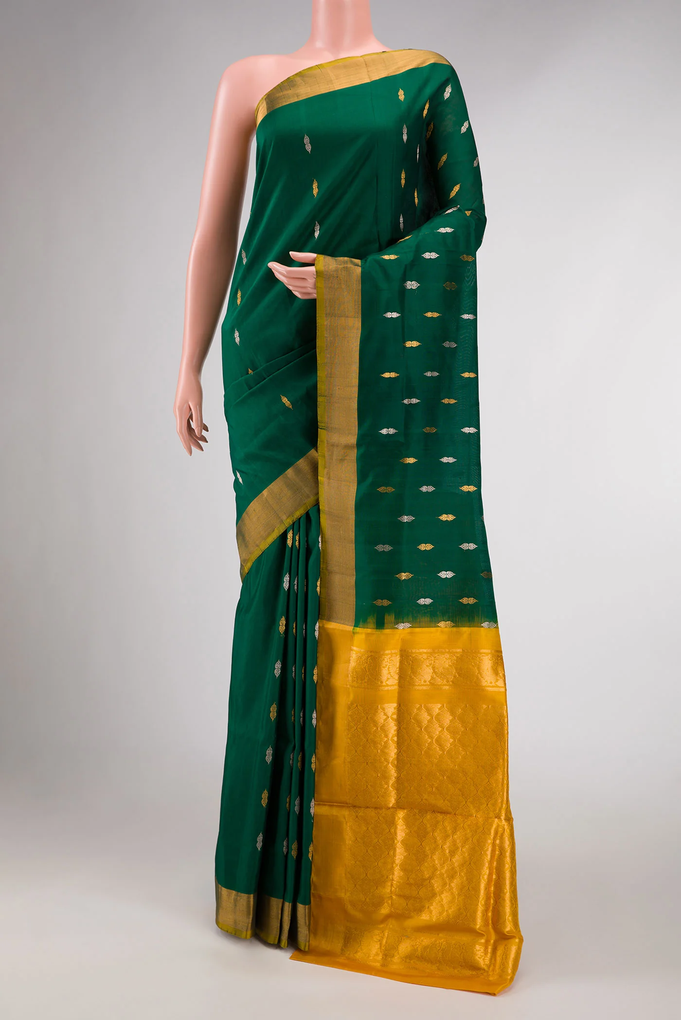 Green Dual Tone Uppada Silk Saree