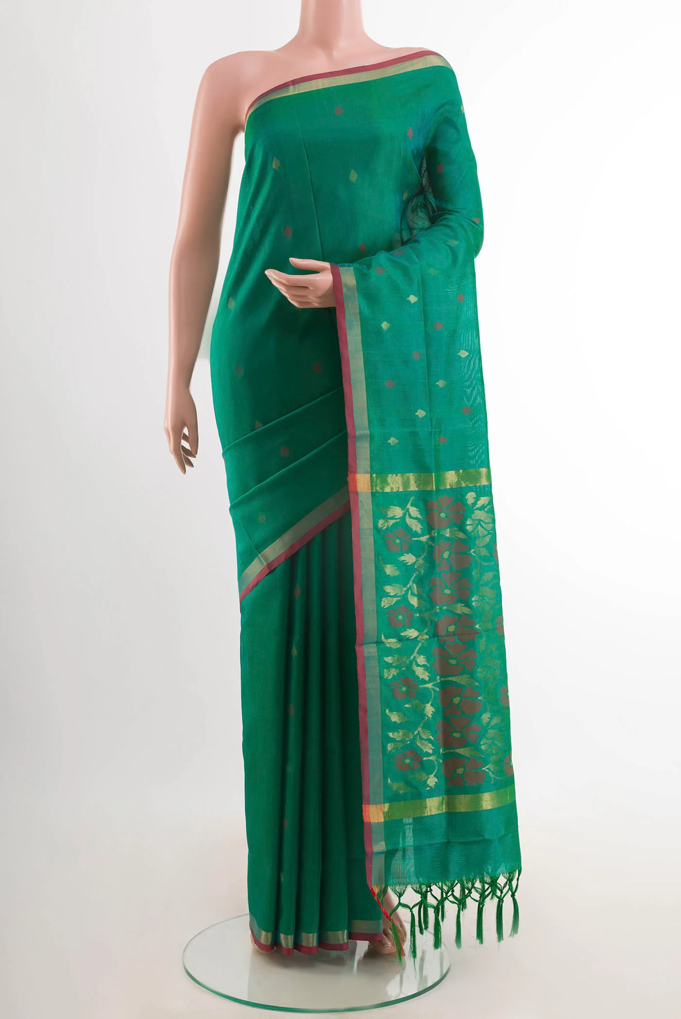Green Dual Tone Uppada Silk Saree