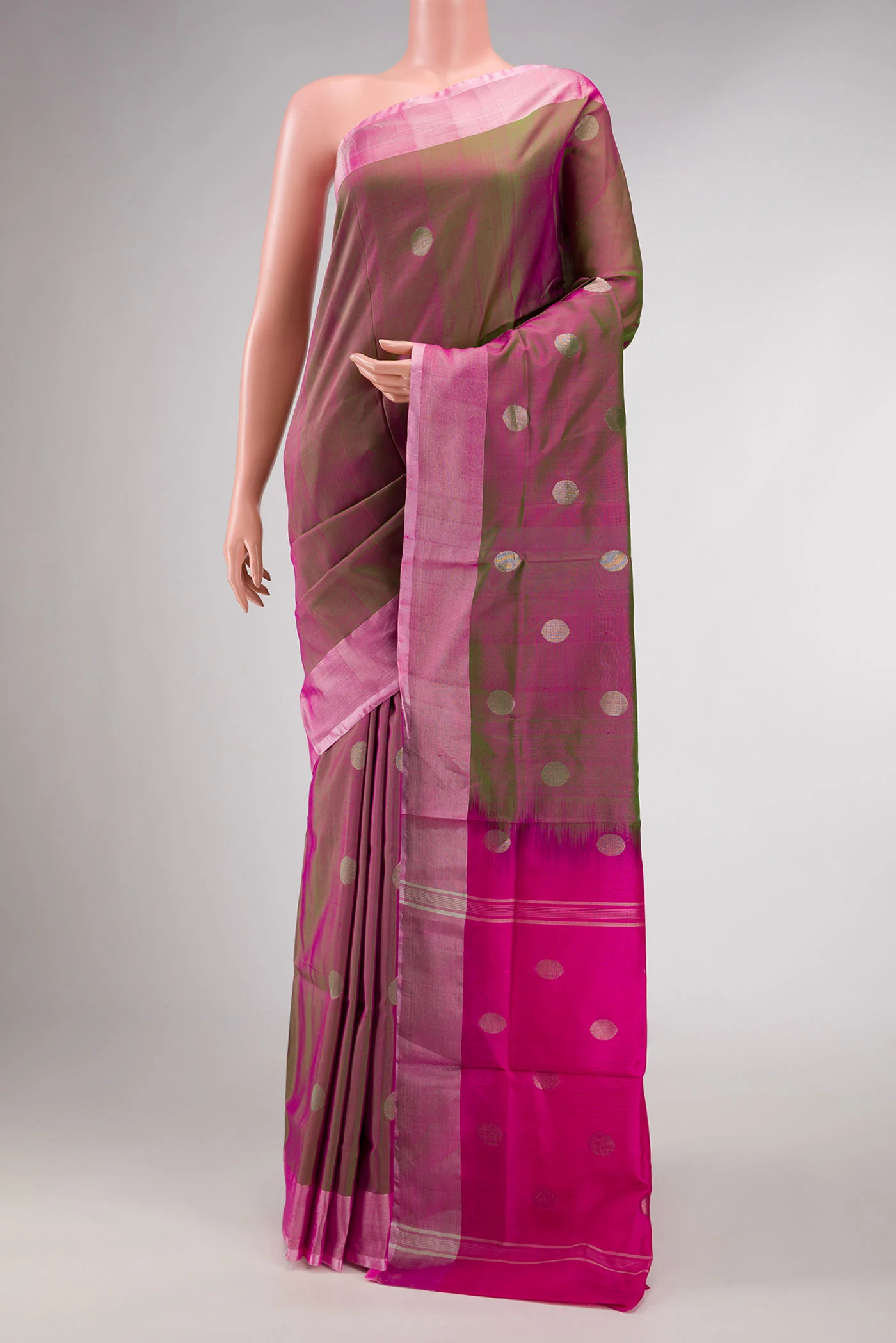 Green Dual Tone Uppada Silk Saree
