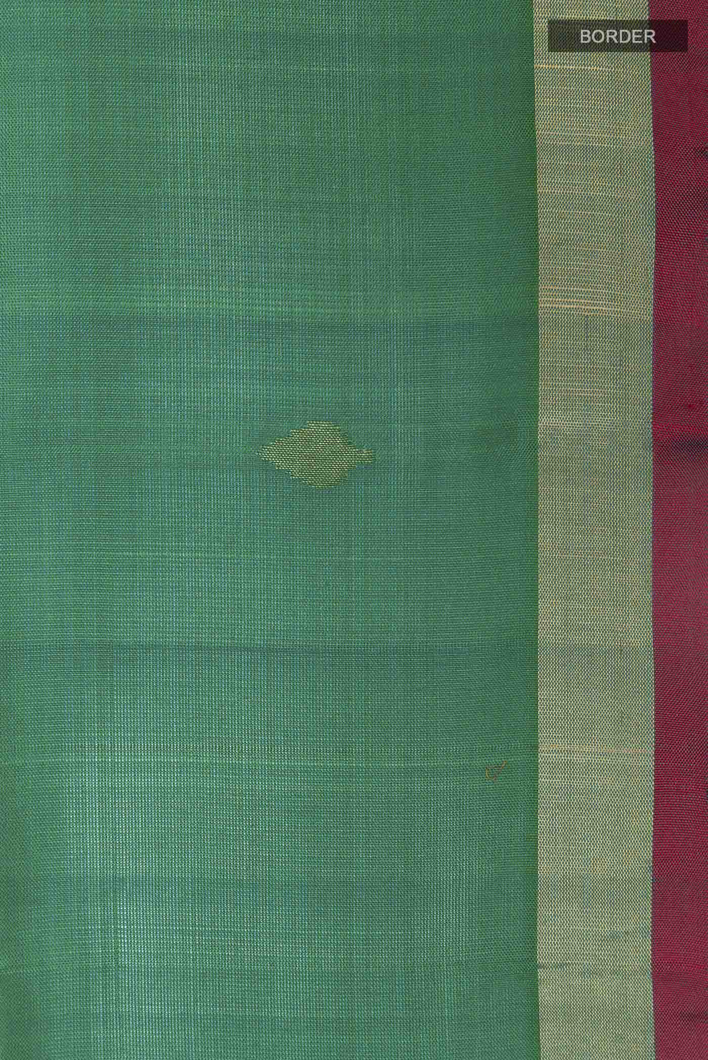 Green Dual Tone Uppada Silk Saree - Image 3