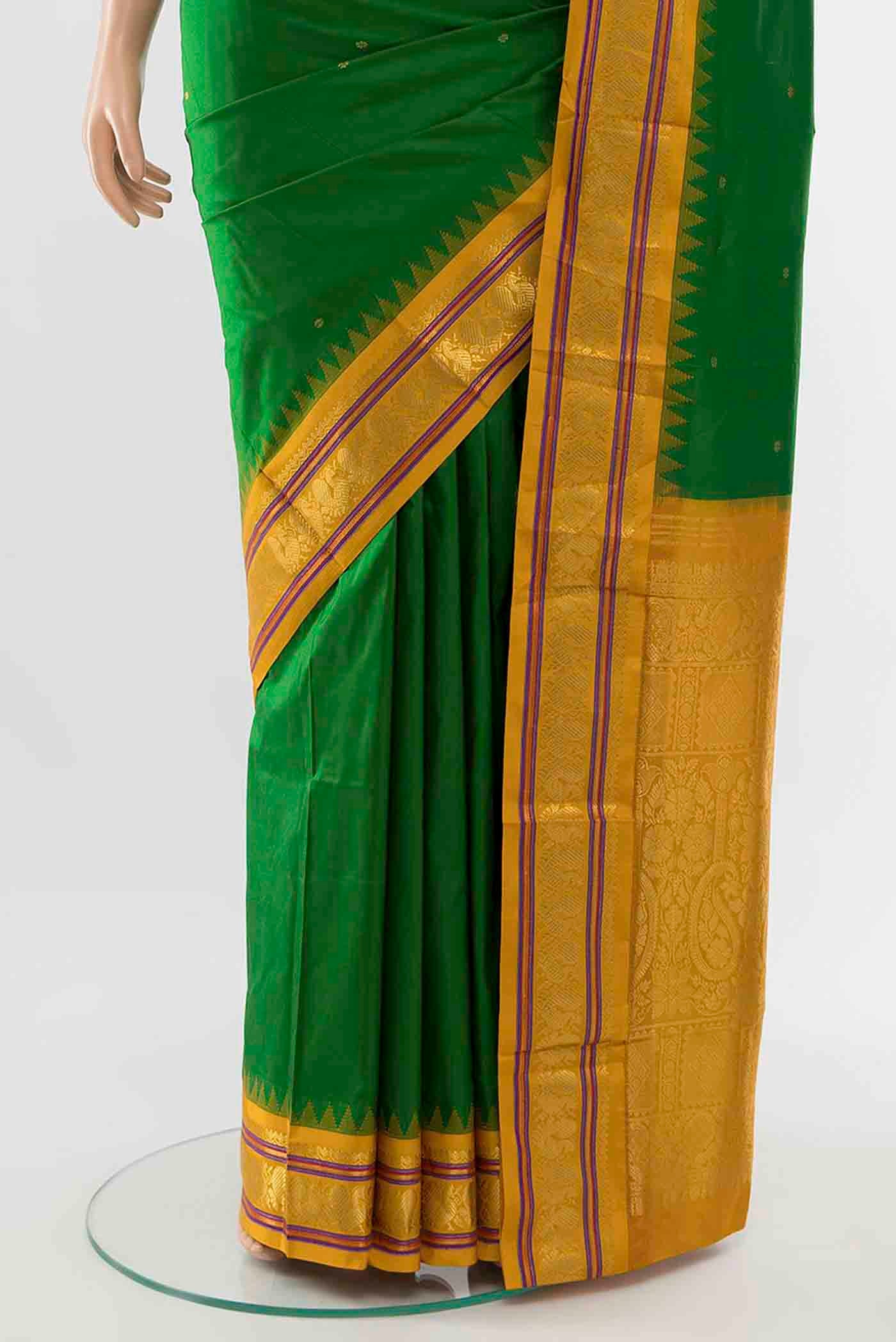 Green Bangalore Silk Saree - Image 3