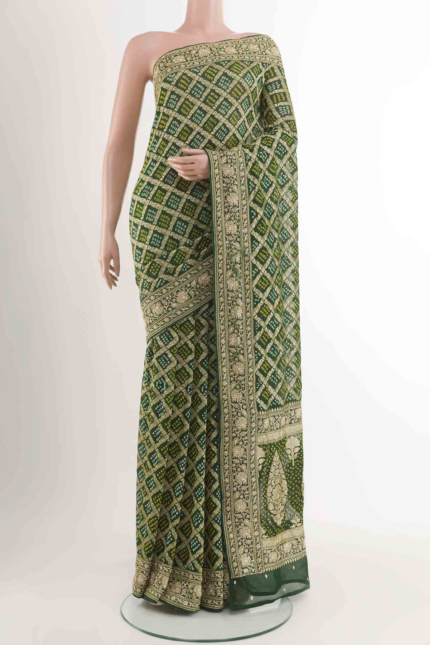 Green Georgette Saree