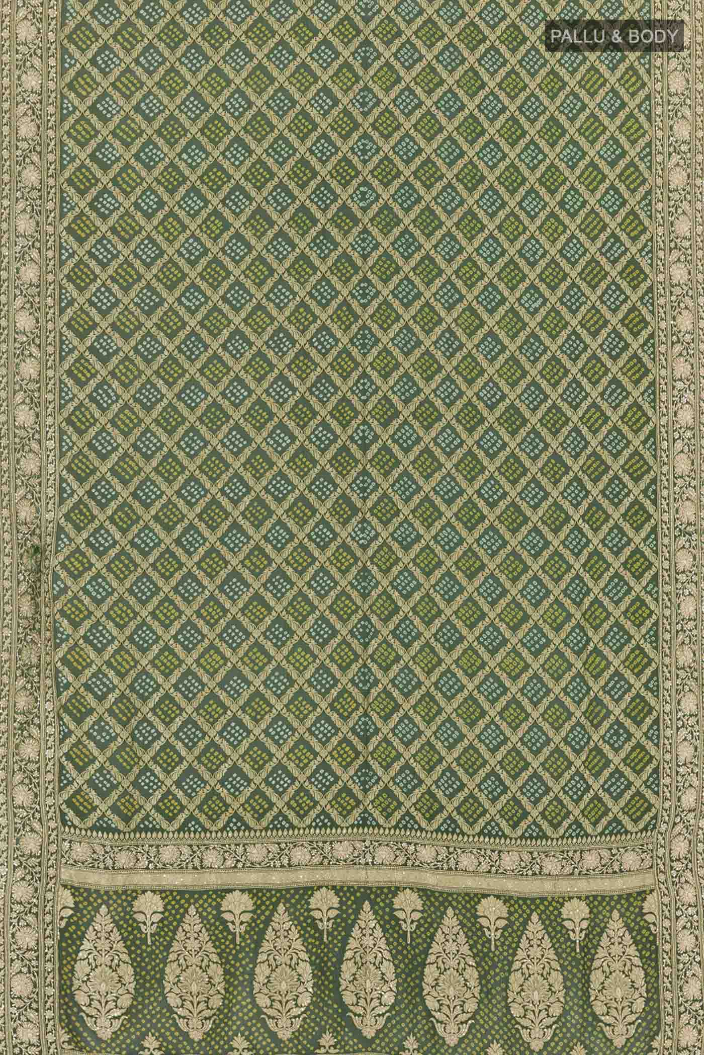 Green Georgette Saree - Image 4