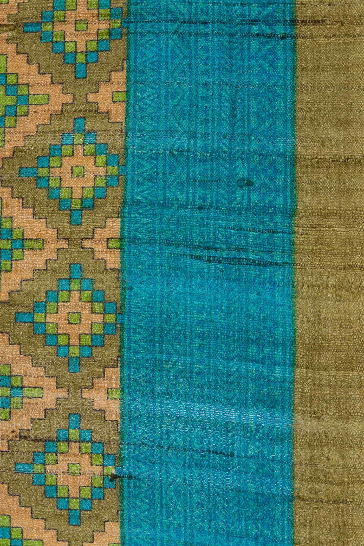Green Jute Silk Saree - Image 3