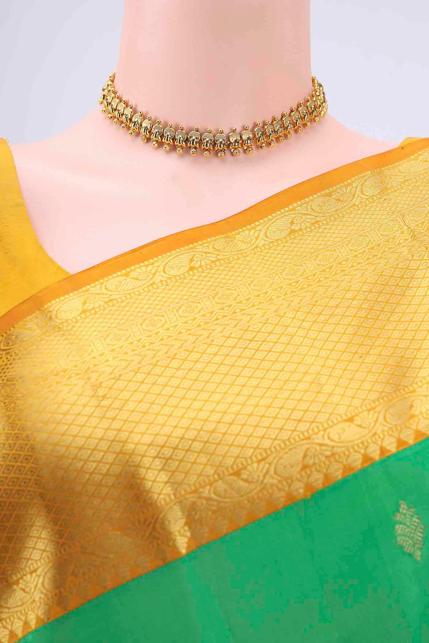 Green Kanjivaram Saree - Image 2