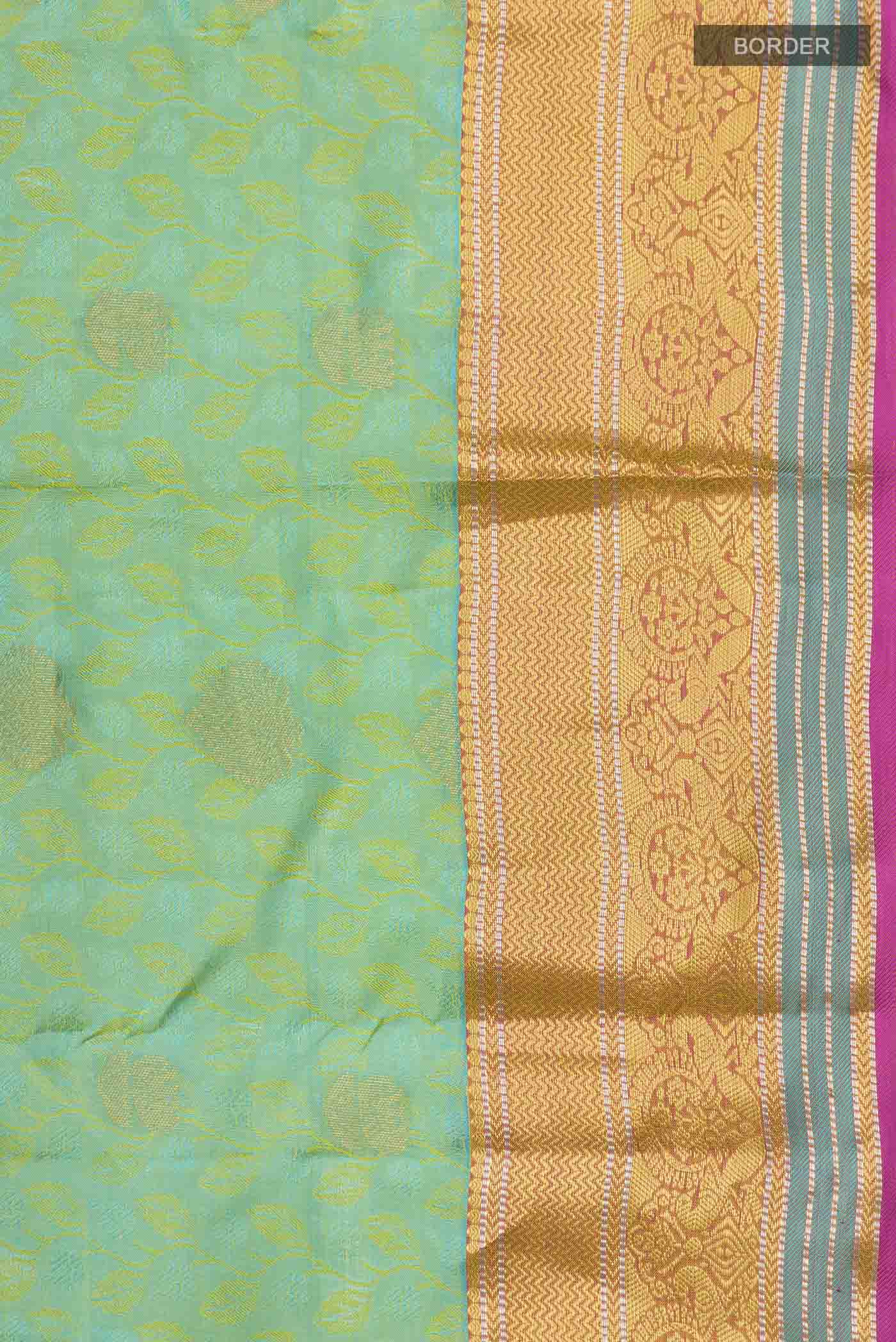 Green Kanchipuram Silk Saree - Image 3