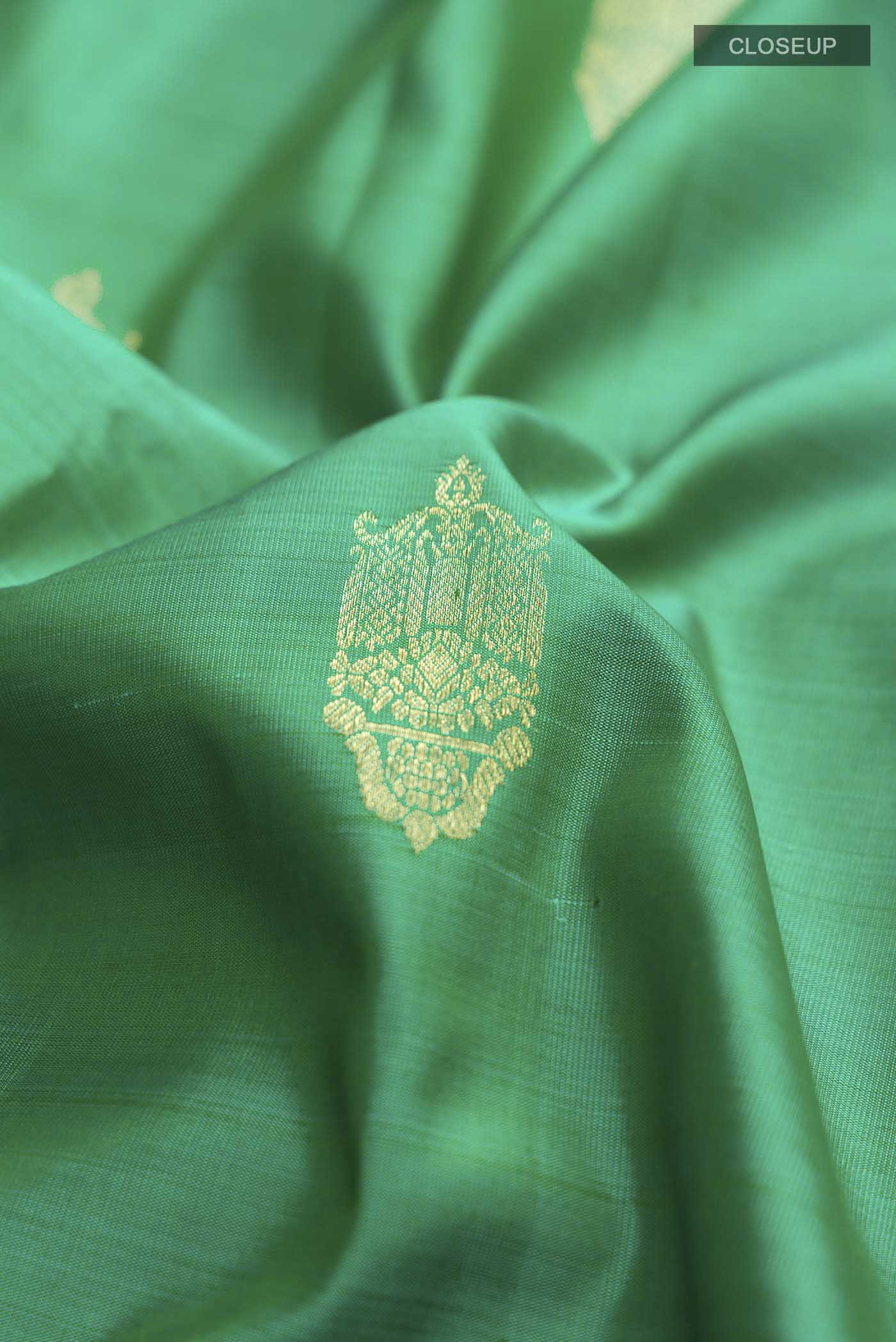 Green Kanchipuram Silk Saree - Image 2