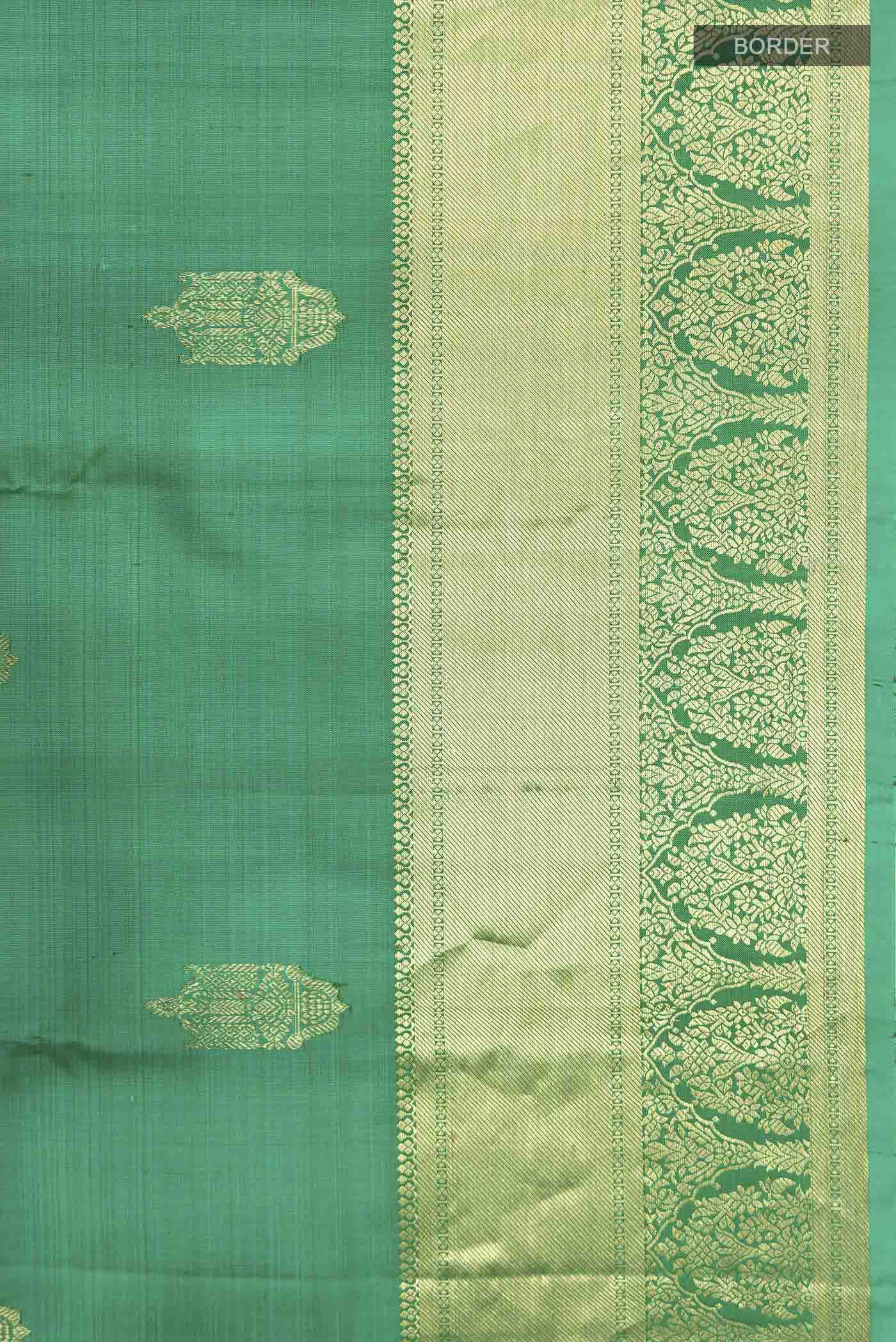 Green Kanchipuram Silk Saree - Image 3