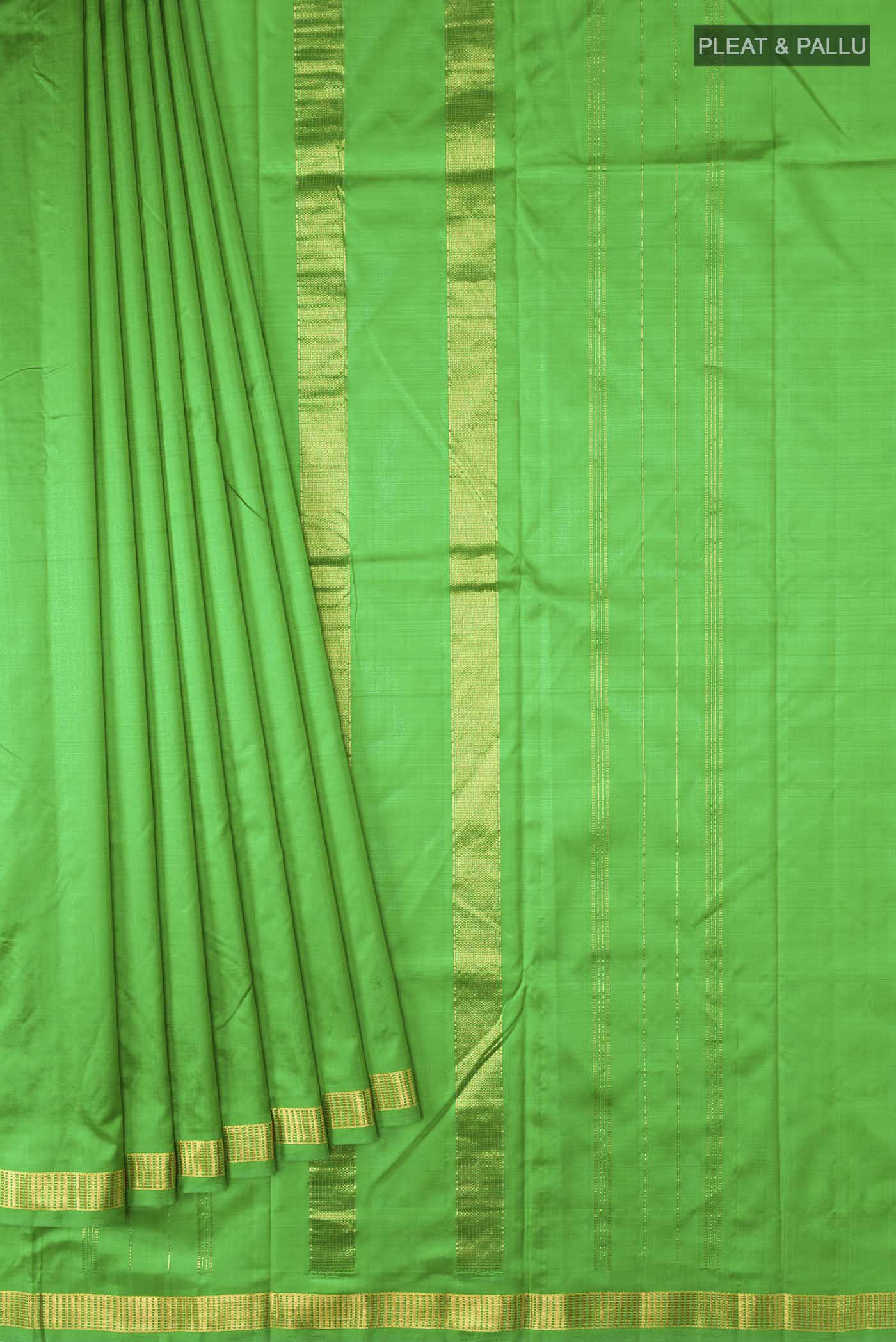 Green Kanchipuram Silk Saree - Image 4