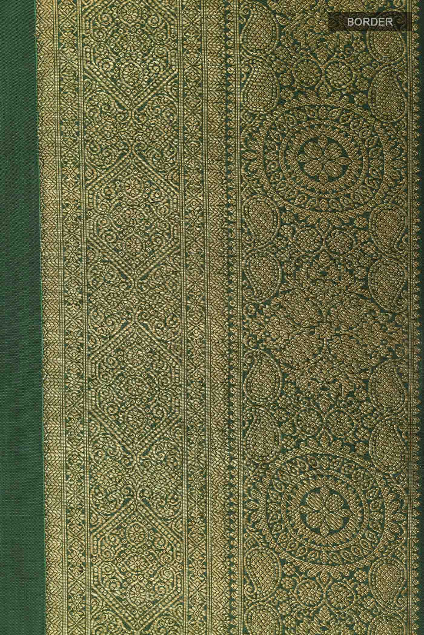 Green Kanjivaram Silk Saree - Image 3