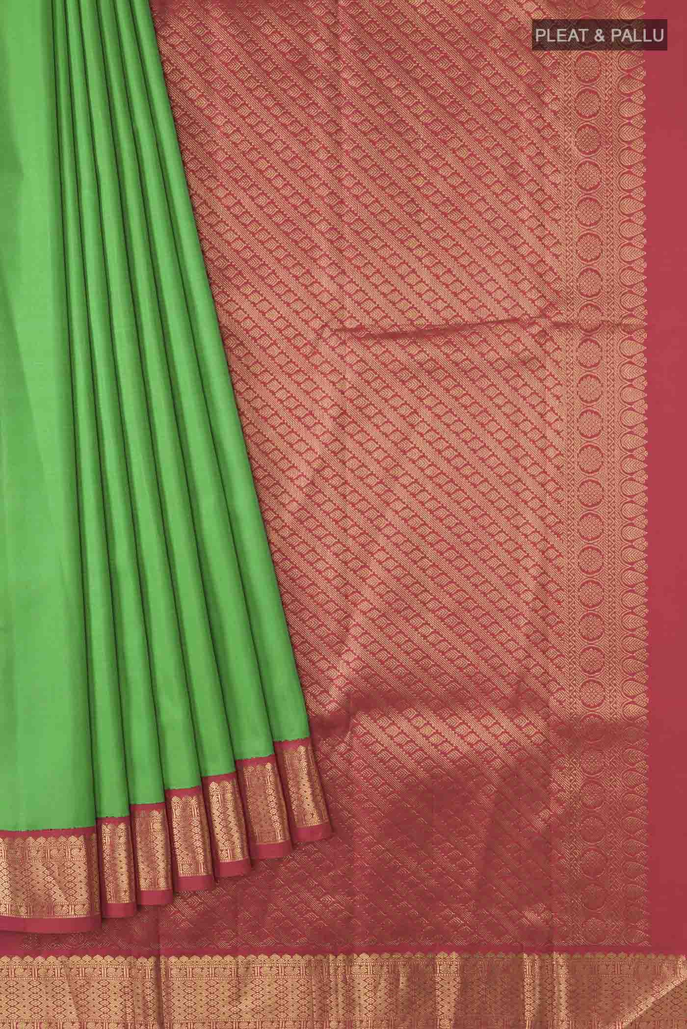 Green Kanjivaram Silk Saree - Image 4