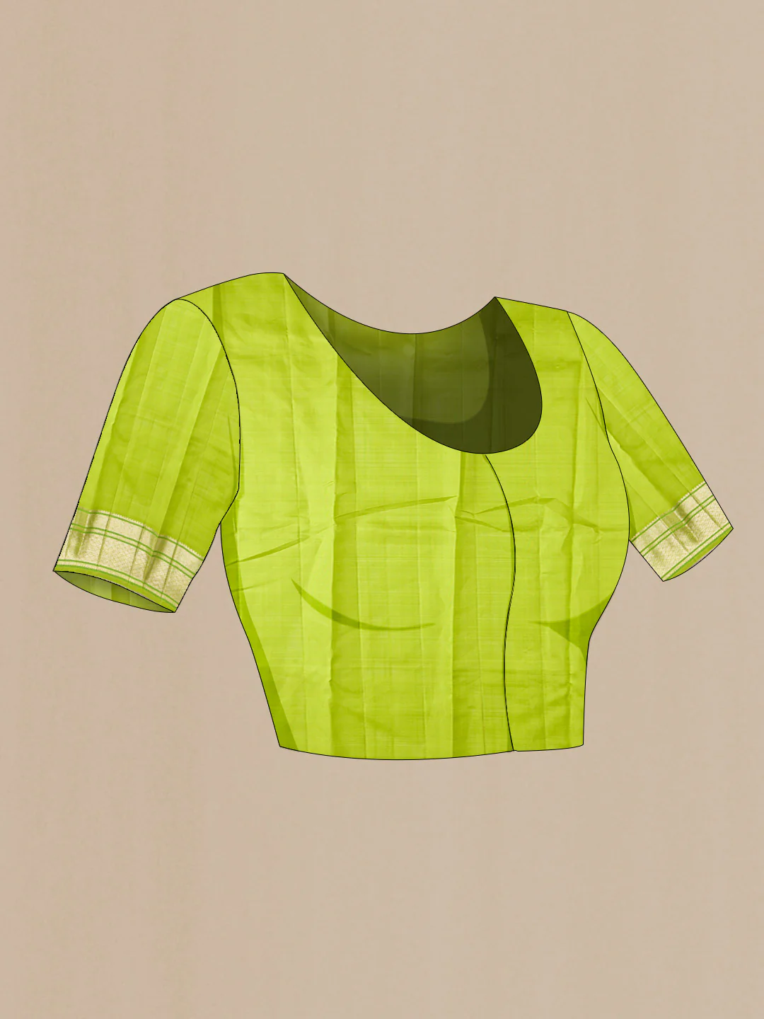 Green Kanchipuram Silk Saree - Image 5