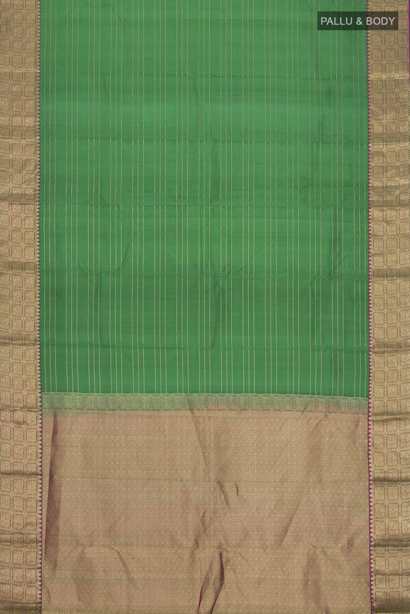 Green Kanchipuram Silk Saree - Image 6