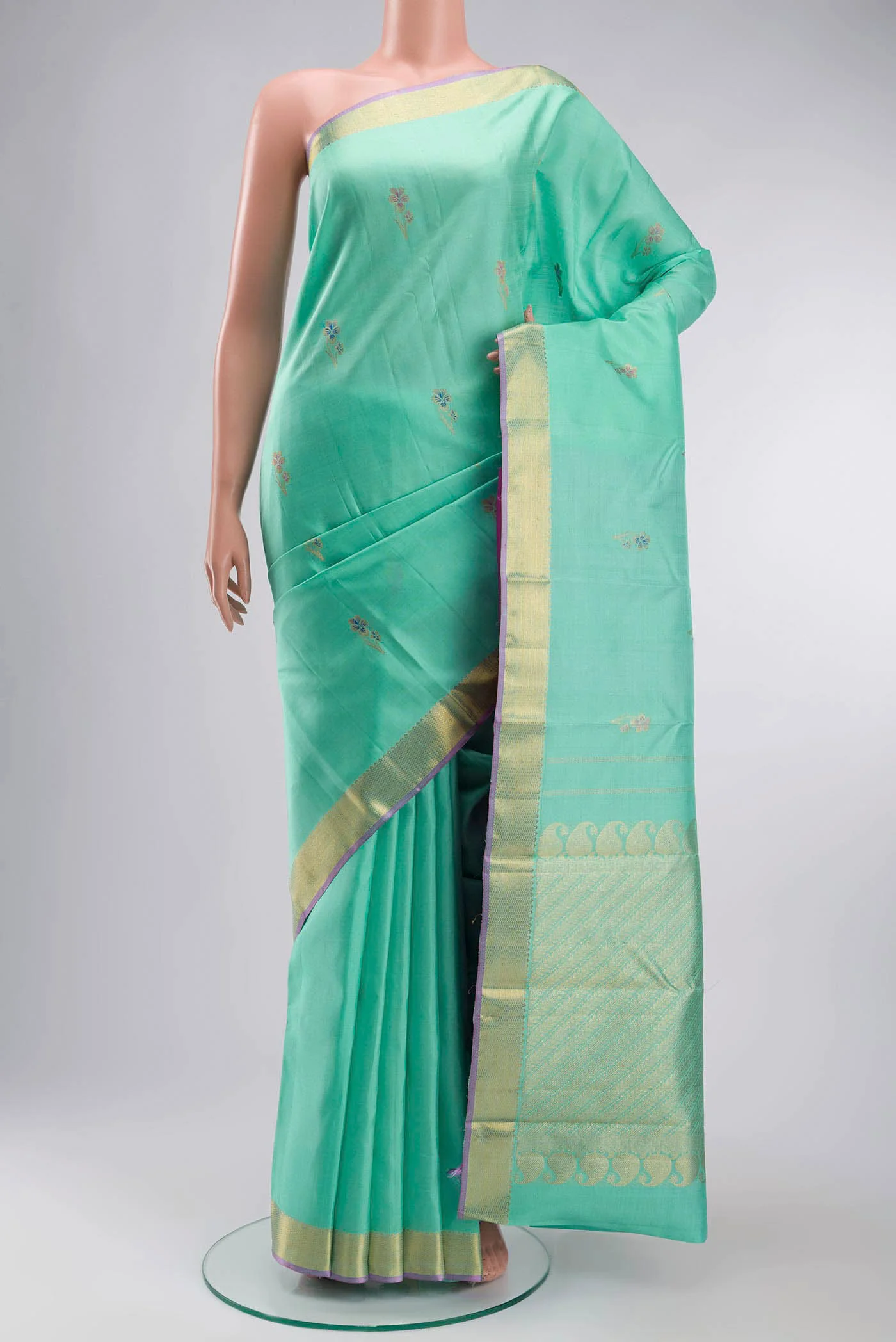Sea Green Kanjivaram Silk Saree