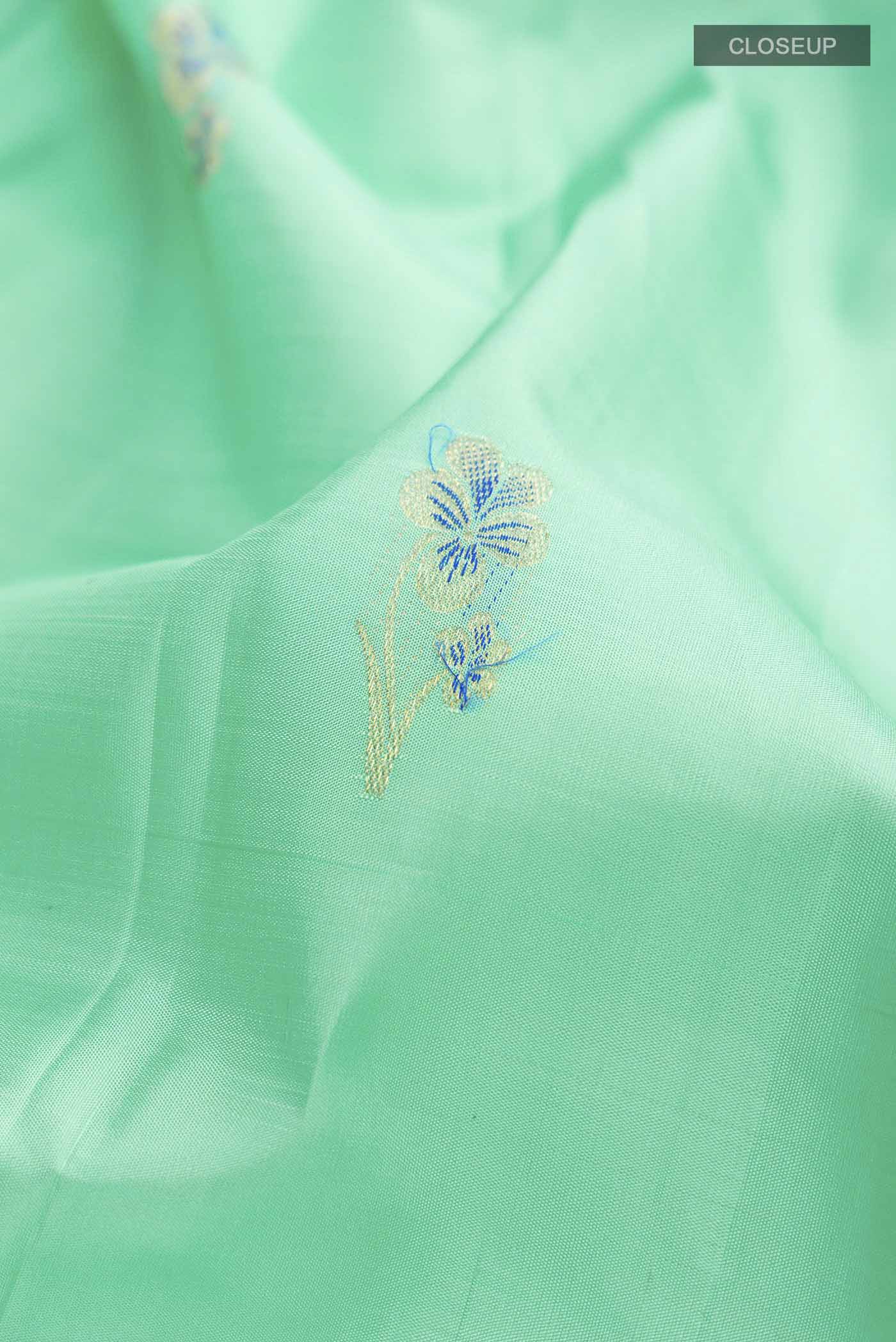 Sea Green Kanjivaram Silk Saree - Image 2