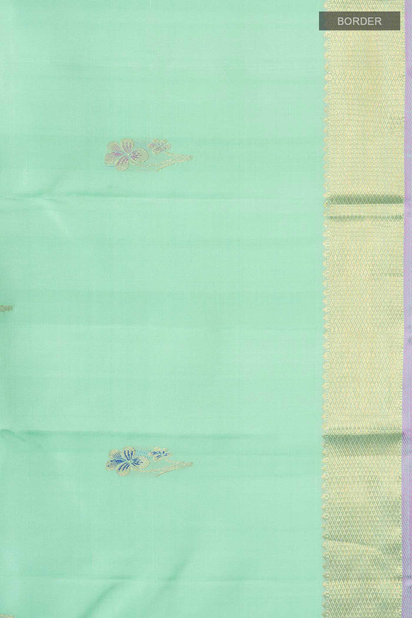 Sea Green Kanjivaram Silk Saree - Image 3