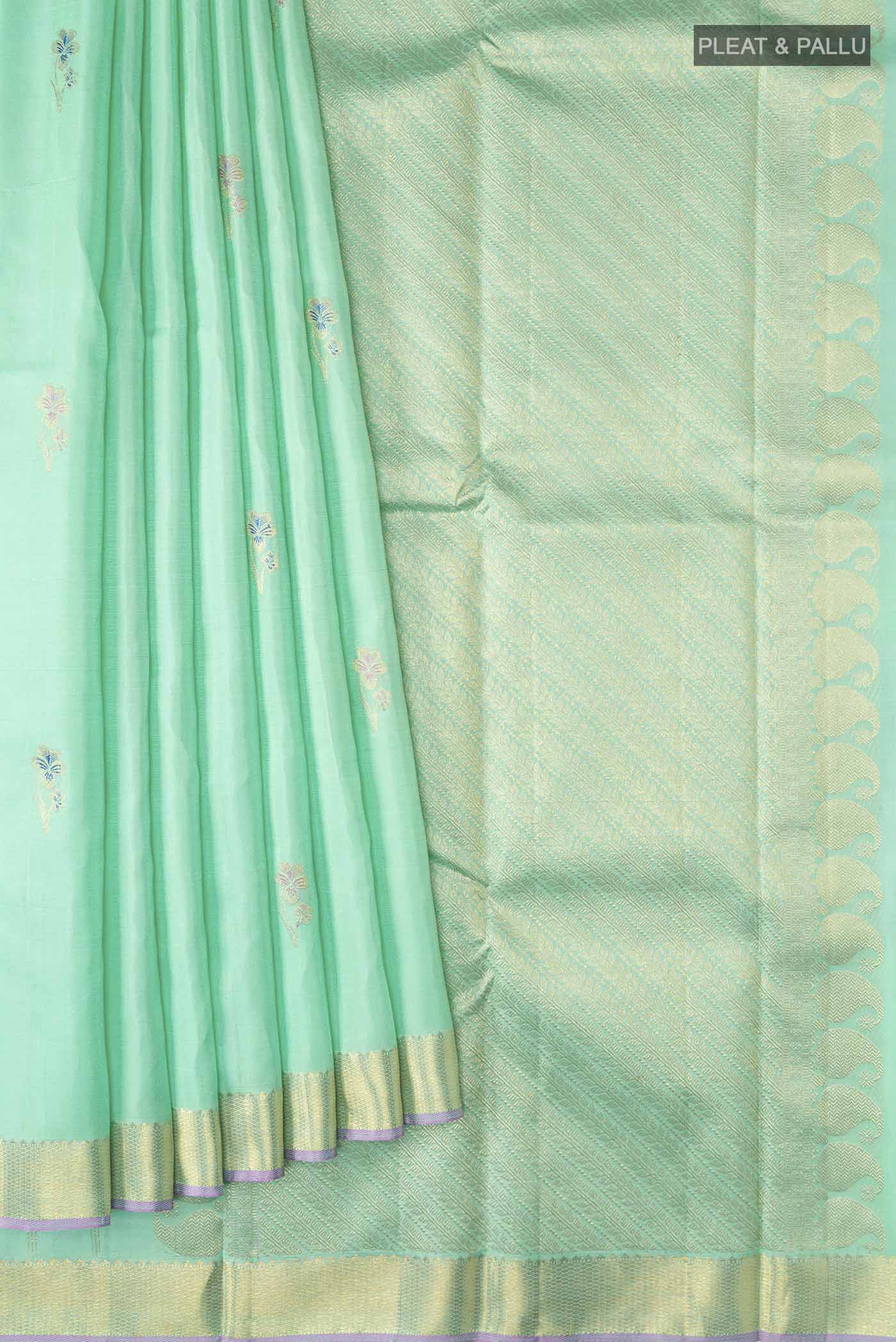 Sea Green Kanjivaram Silk Saree - Image 4