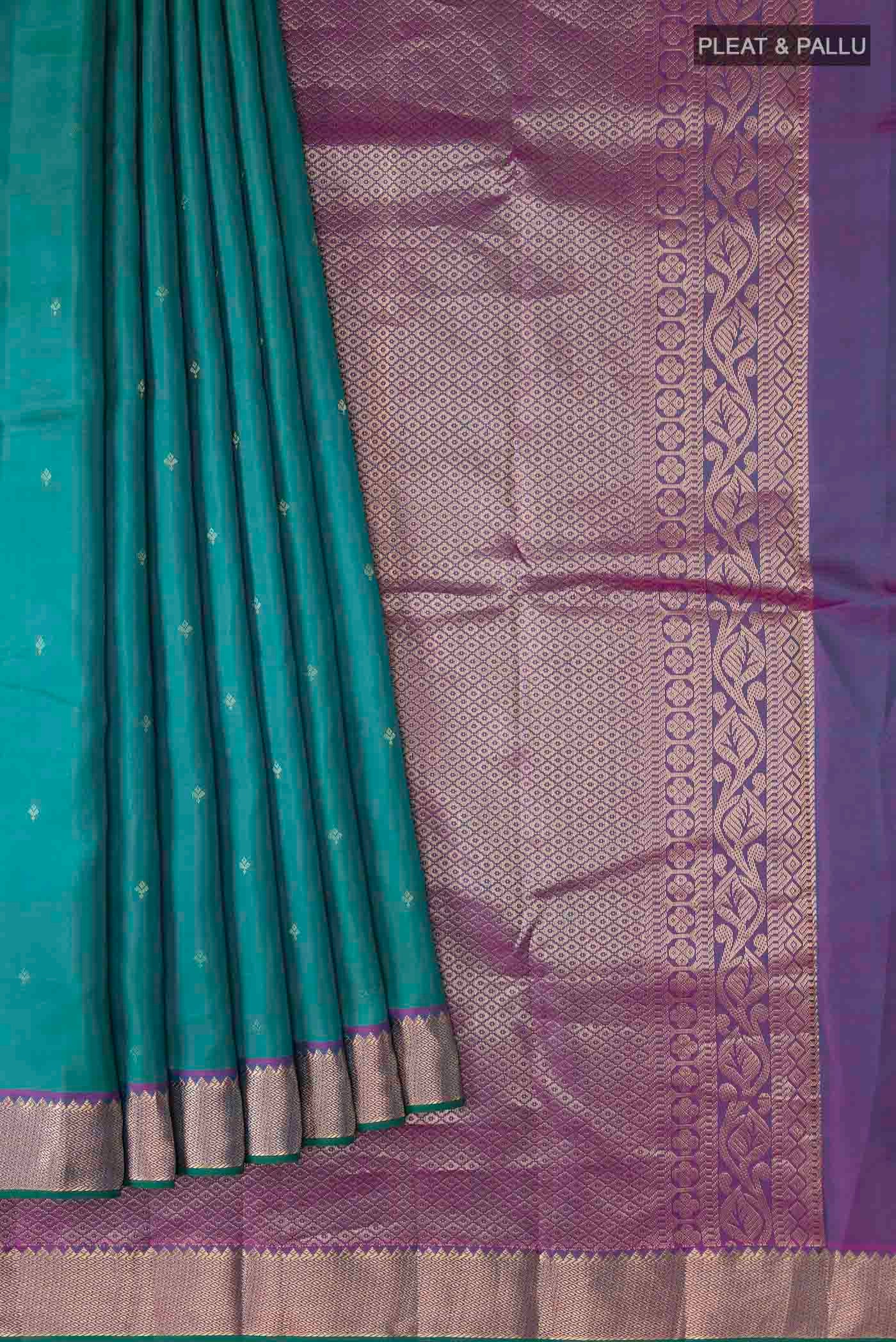 Blue Kanjivaram Silk Saree - Image 4