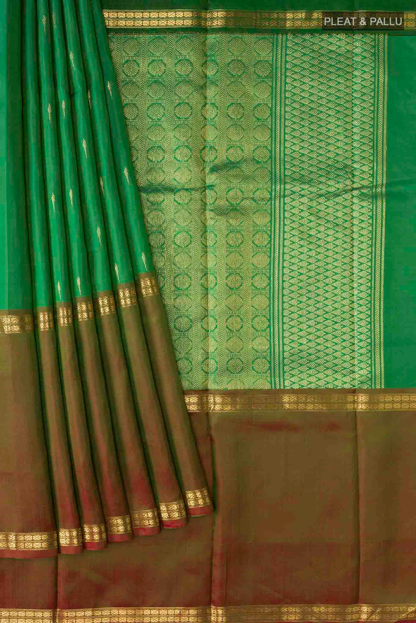 Green Kanjivaram Silk Saree - Image 4